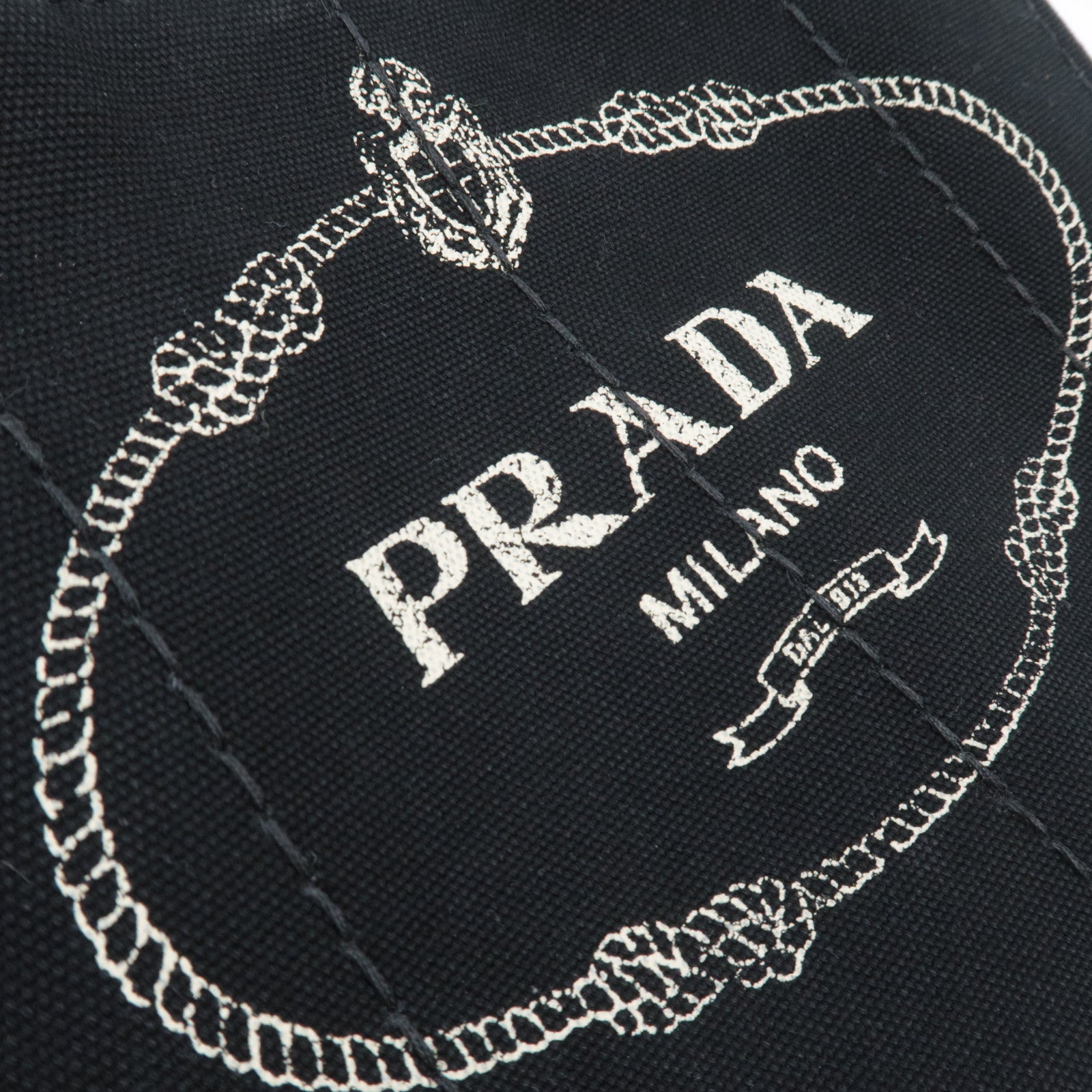 PRADA Canapa Mini 2Way Canvas Tote Bag Black 1BG439