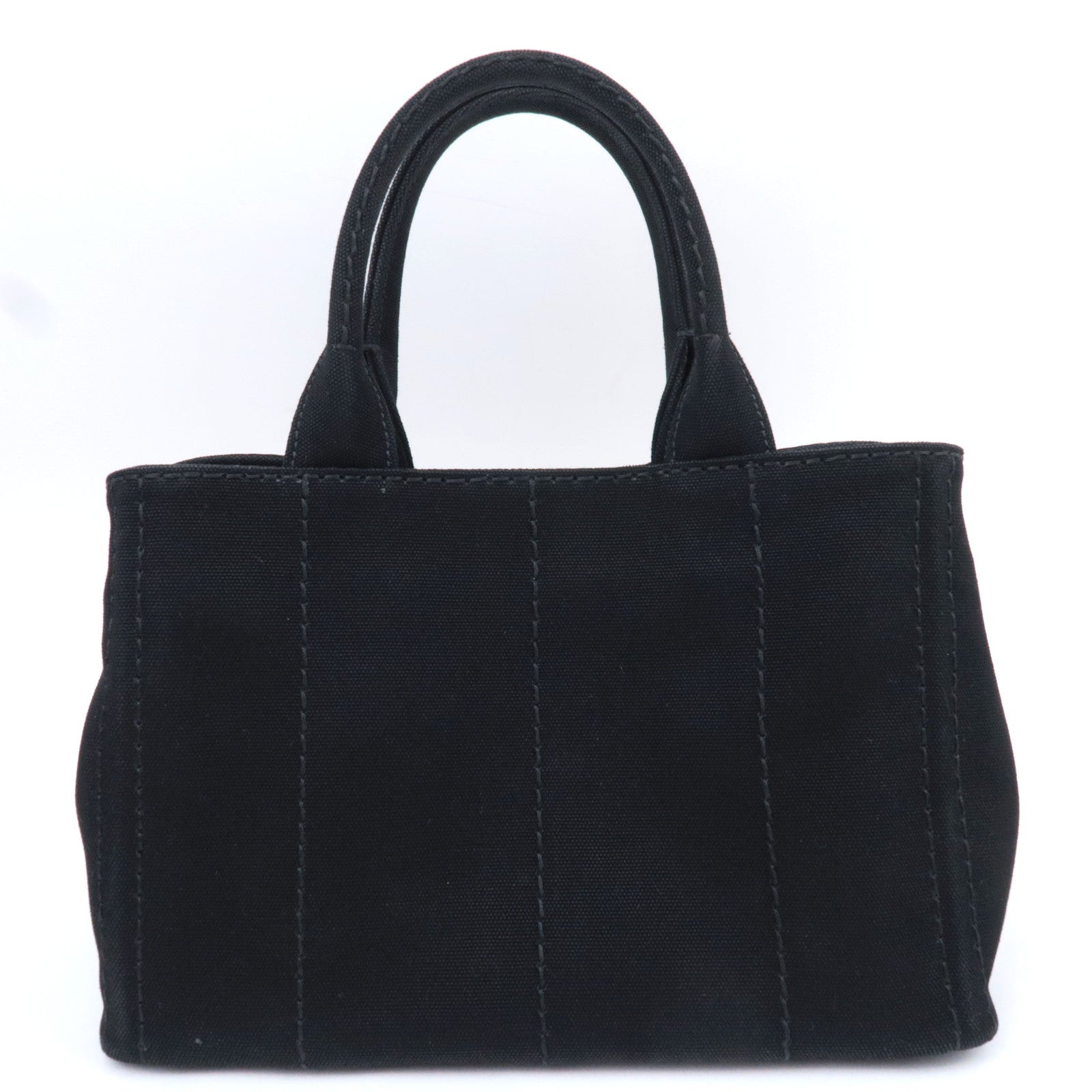 PRADA Canapa Mini 2Way Canvas Tote Bag Black 1BG439