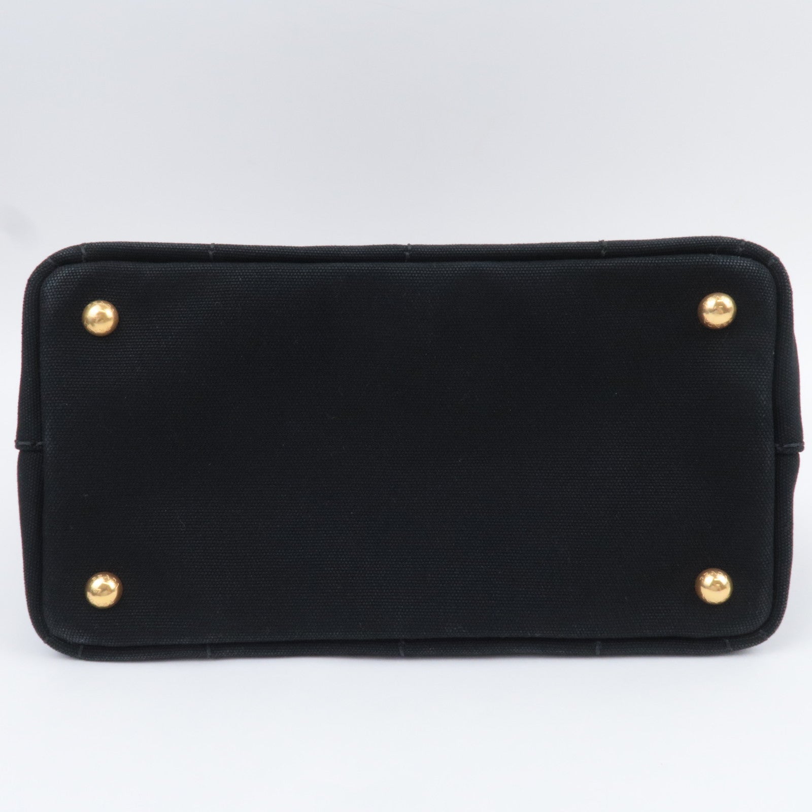 PRADA Canapa Mini 2Way Canvas Tote Bag Black 1BG439