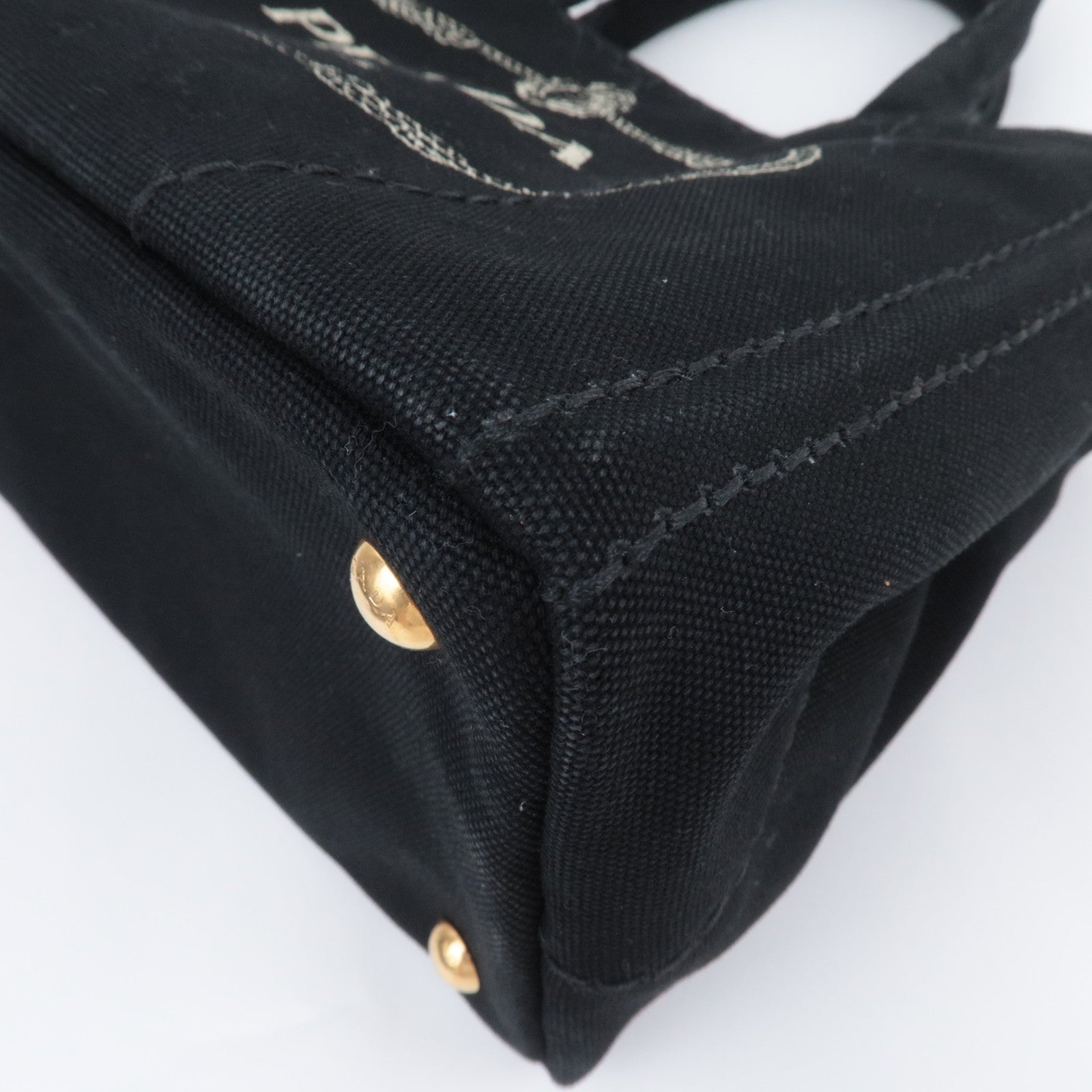 PRADA Canapa Mini 2Way Canvas Tote Bag Black 1BG439