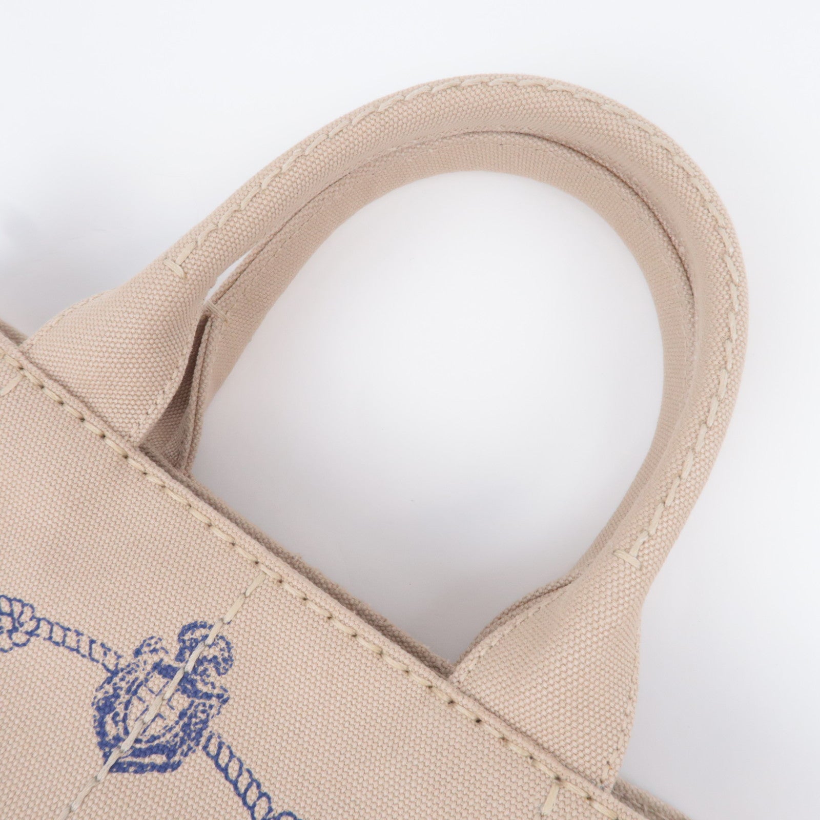 PRADA Canapa Mini 2Way Canvas Tote Bag Beige 1BG439
