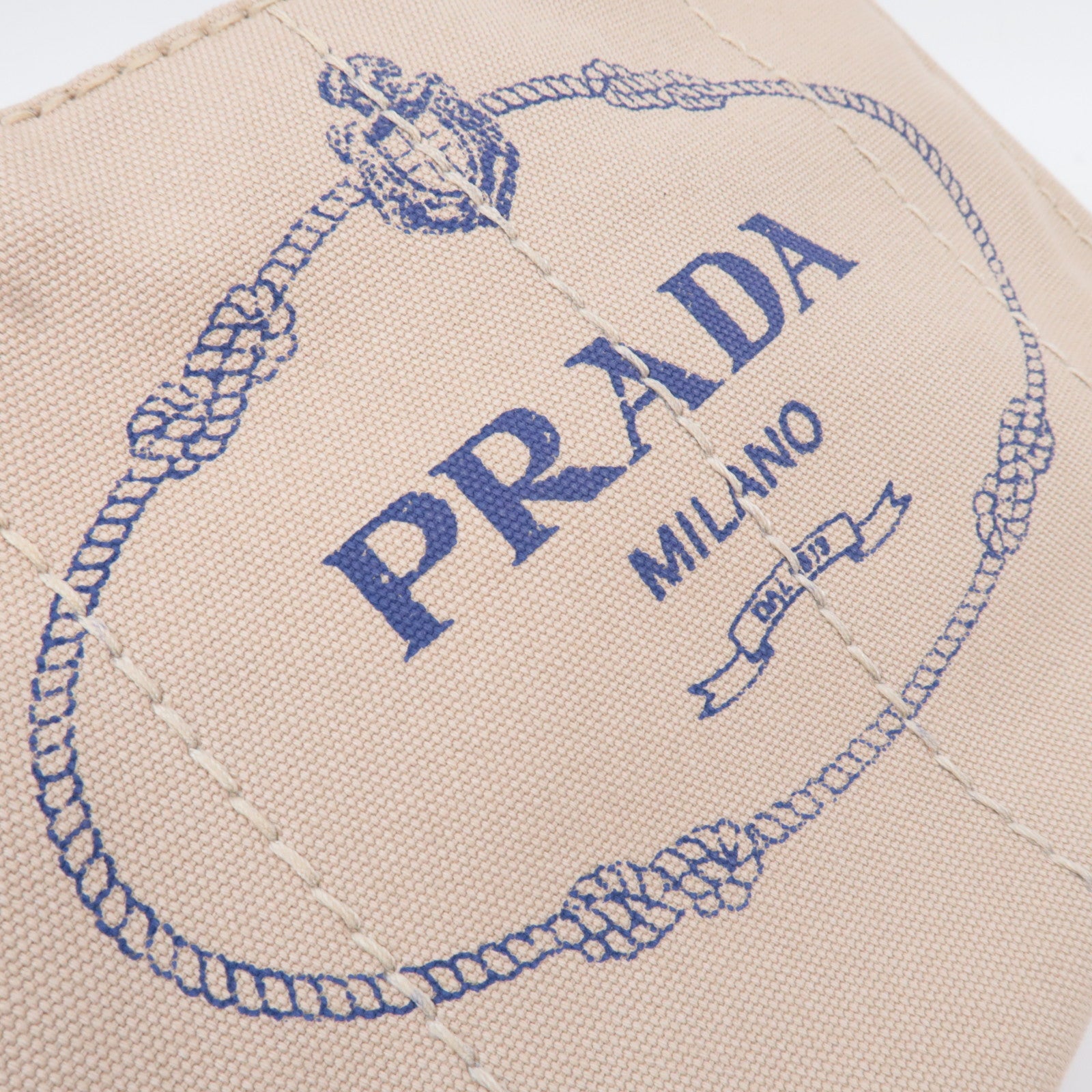PRADA Canapa Mini 2Way Canvas Tote Bag Beige 1BG439