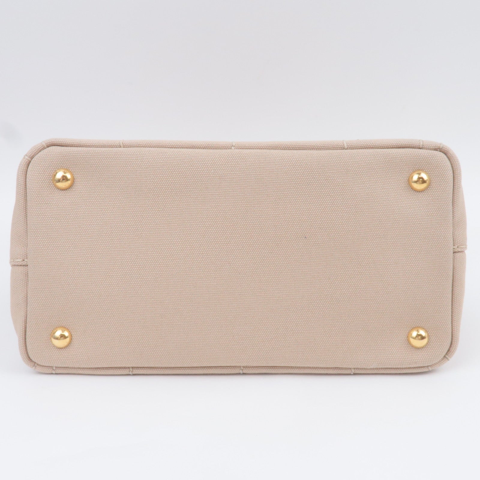 PRADA Canapa Mini 2Way Canvas Tote Bag Beige 1BG439
