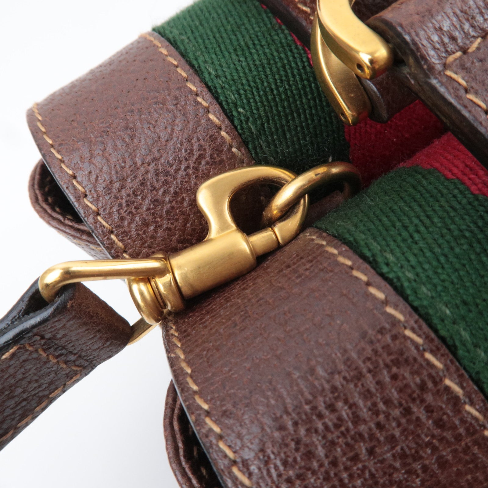 GUCCI Old Gucci Bamboo Sherry 2Way Leather Handbag Brown 000.110.0228