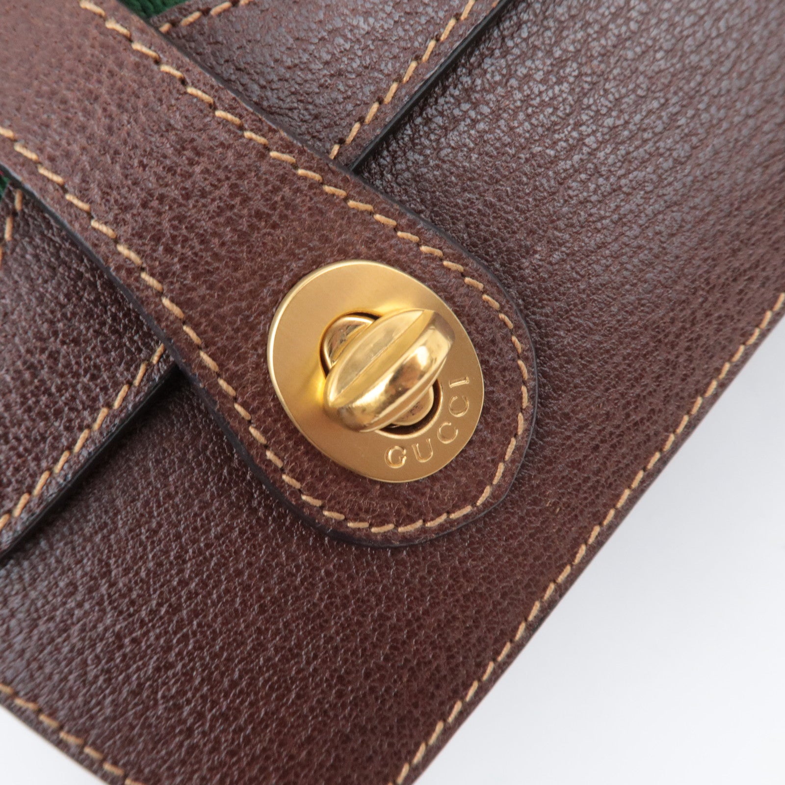 GUCCI Old Gucci Bamboo Sherry 2Way Leather Handbag Brown 000.110.0228