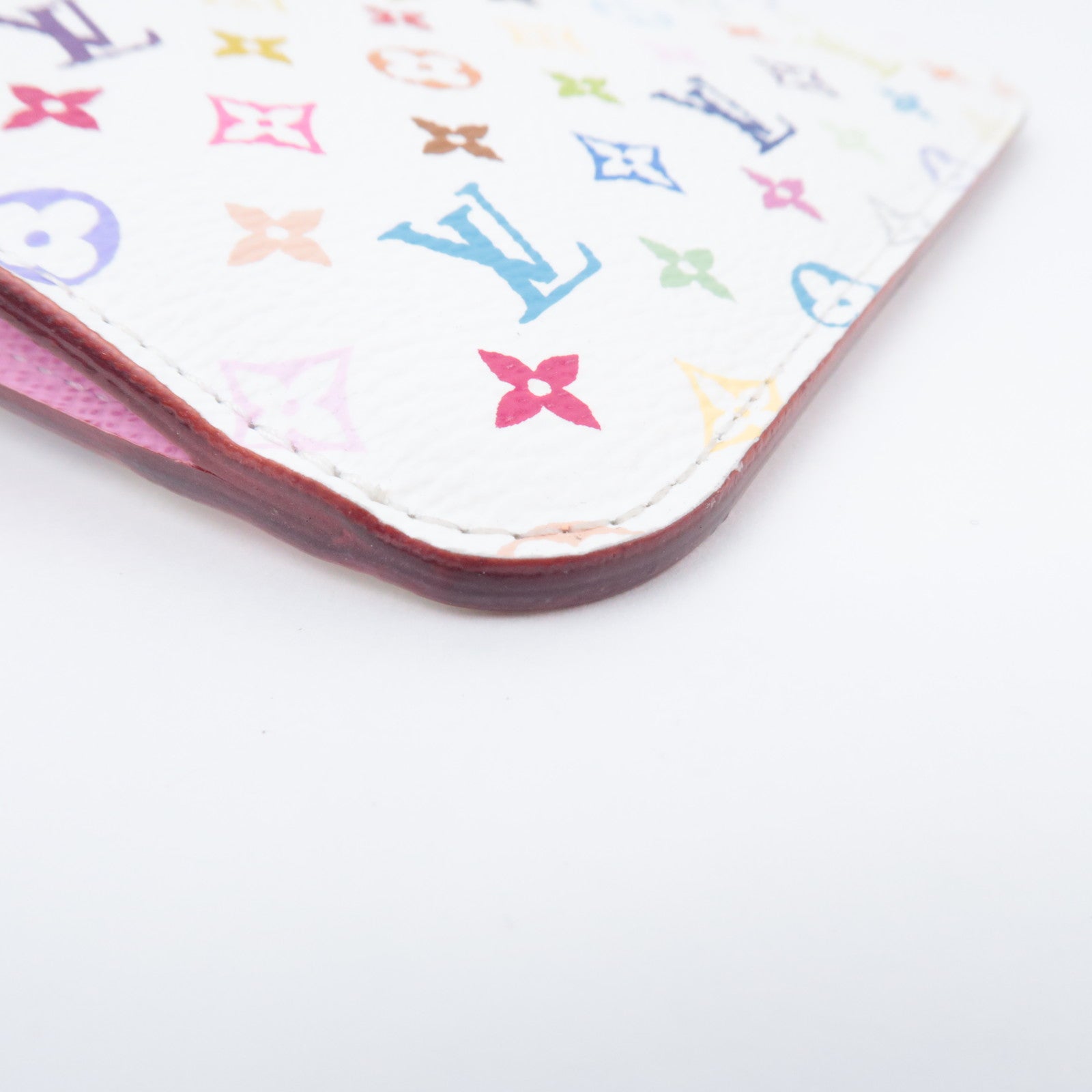 Louis Vuitton Monogram Multicolor Pochette Cles Coin Case Blanc M93734