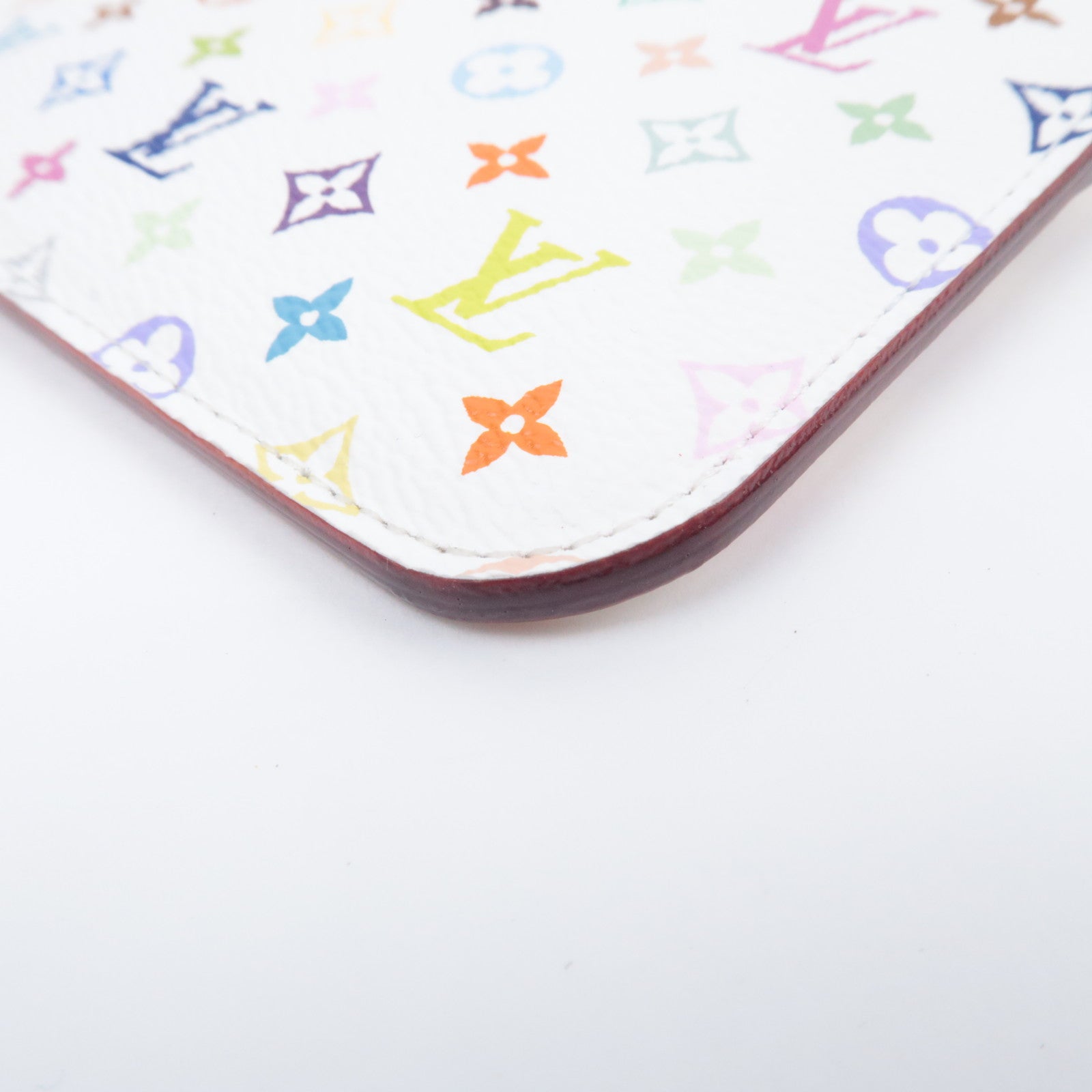 Louis Vuitton Monogram Multicolor Pochette Cles Coin Case Blanc M93734