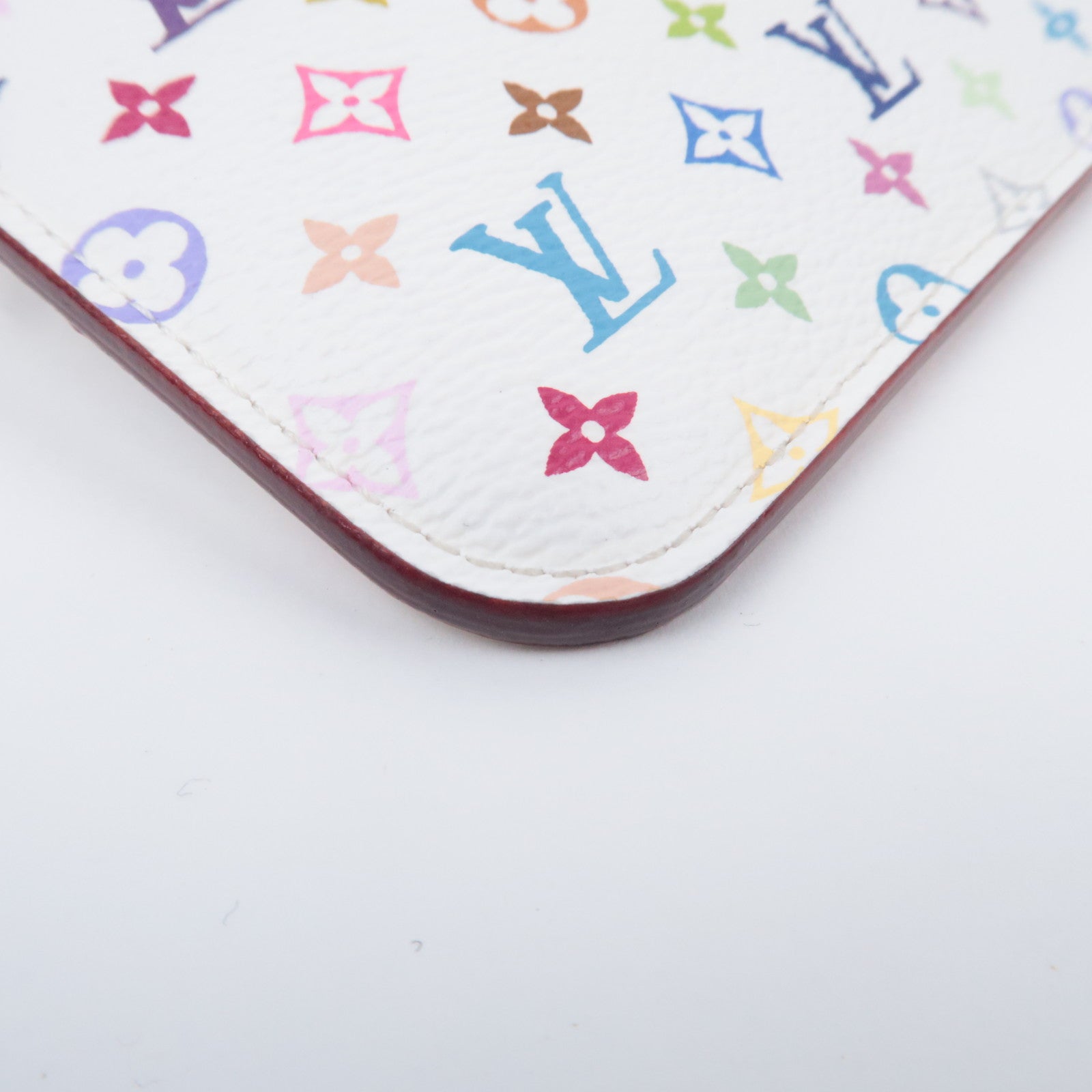 Louis Vuitton Monogram Multicolor Pochette Cles Coin Case Blanc M93734