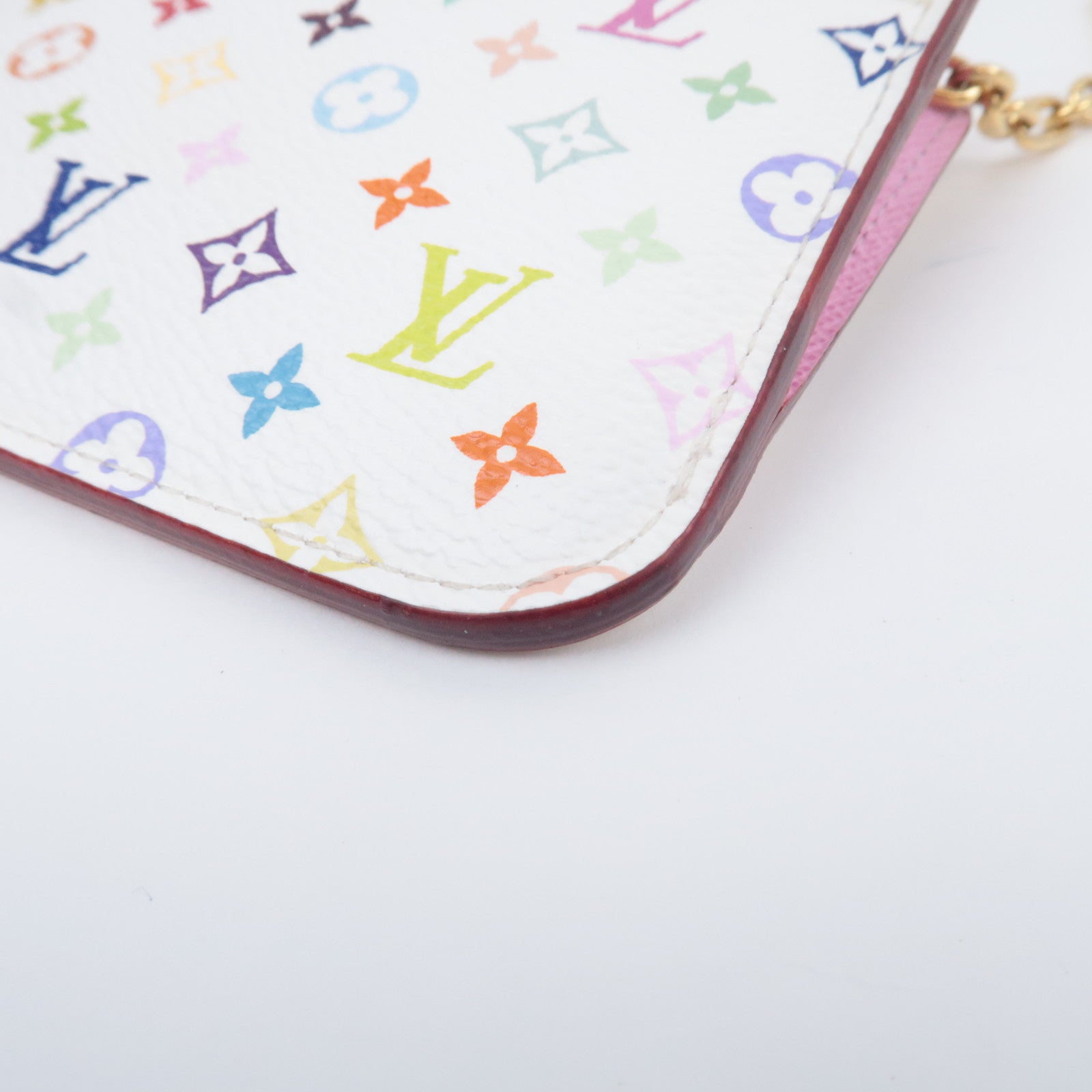 Louis Vuitton Monogram Multicolor Pochette Cles Coin Case Blanc M93734