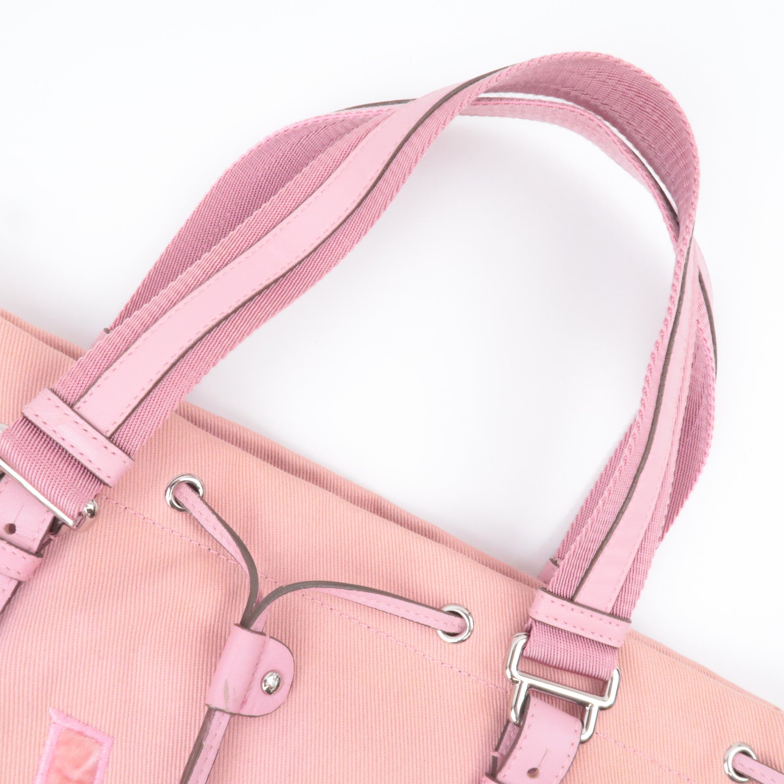 SAINT LAURENT YSL Kahala Canvas Velour Tote Bag Pink 121631