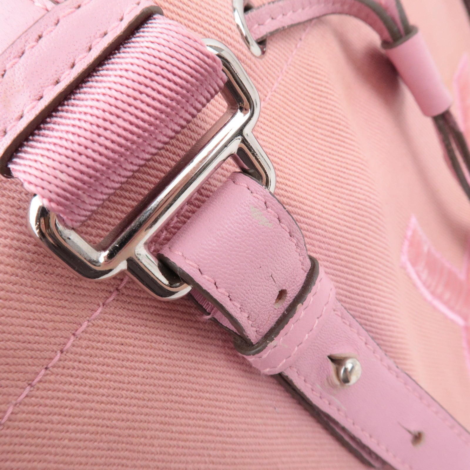 SAINT LAURENT YSL Kahala Canvas Velour Tote Bag Pink 121631