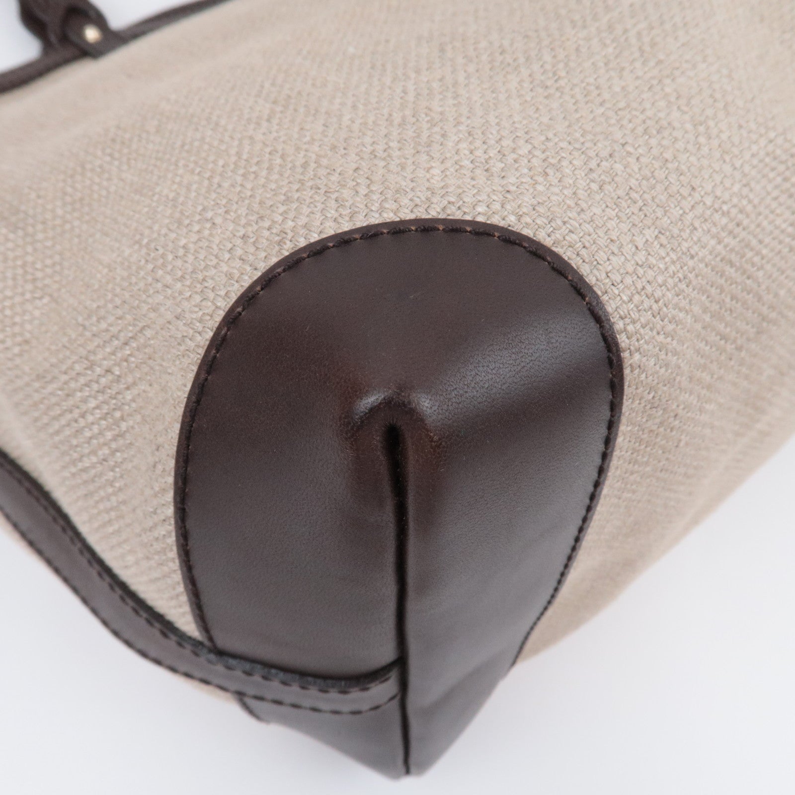 GUCCI Gucci Craft Canvas Leather Tote Bag Beige 247207