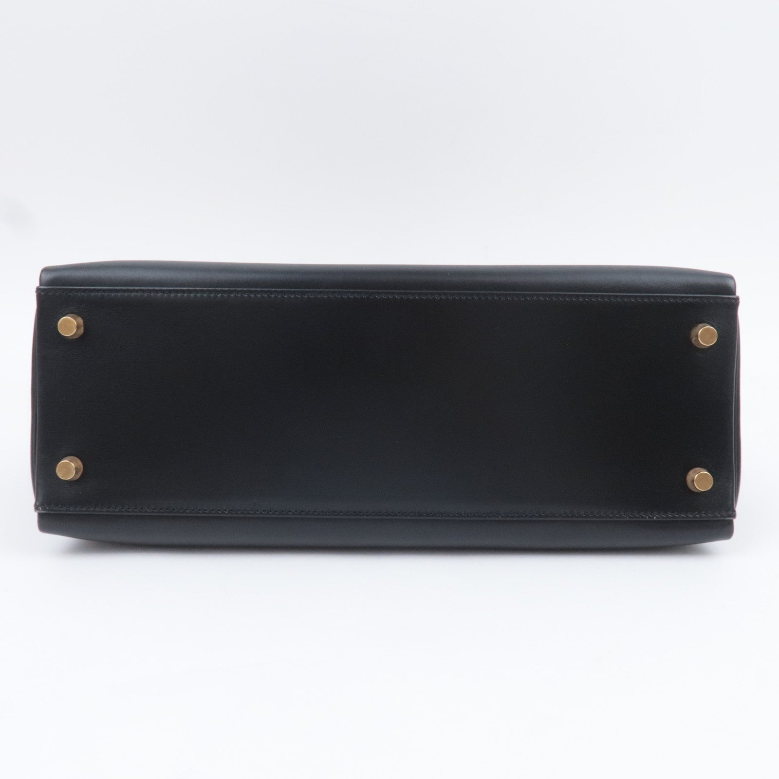 HERMES Kelly 32 □B Stamp (1998) Box Calf Black
