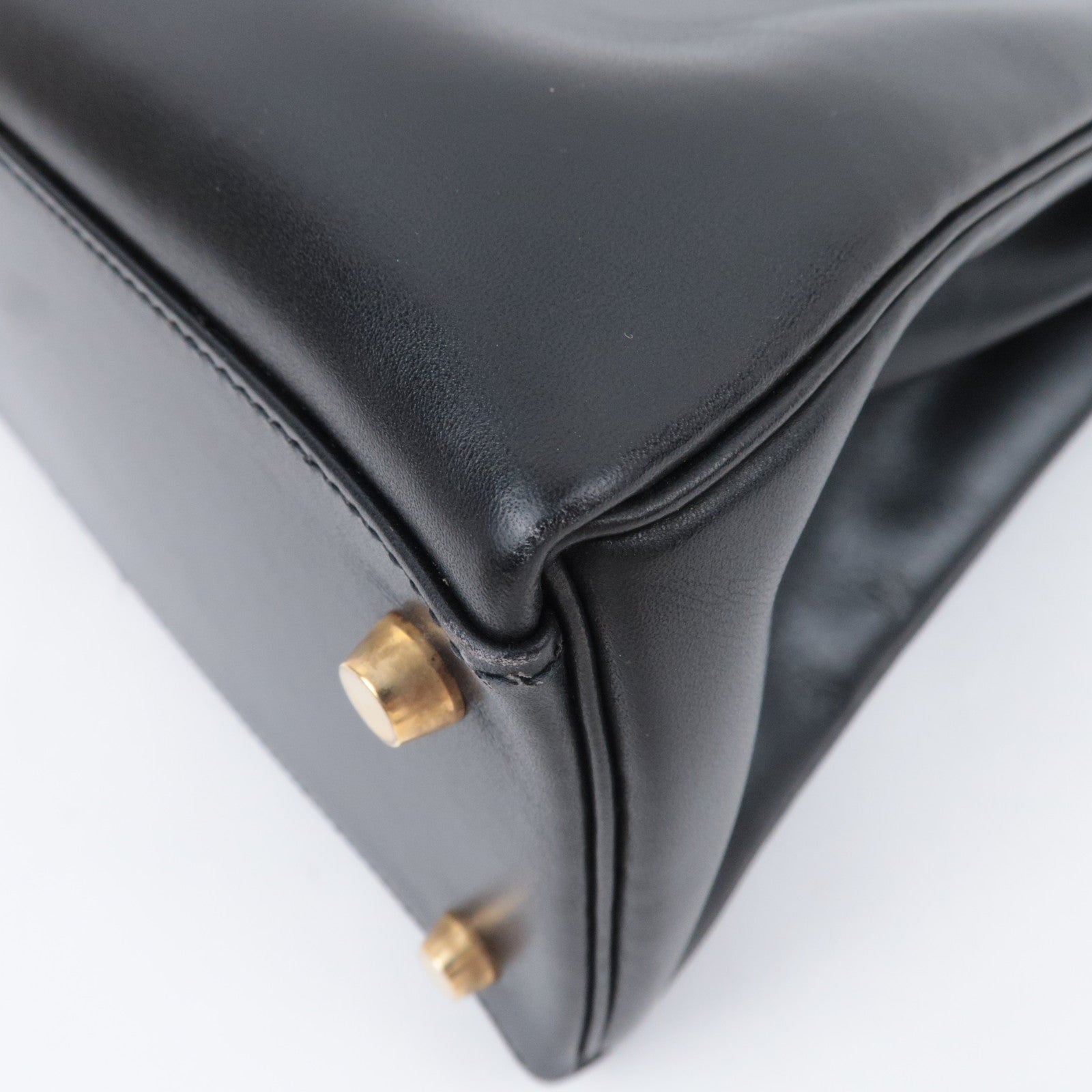 HERMES Kelly 32 □B Stamp (1998) Box Calf Black
