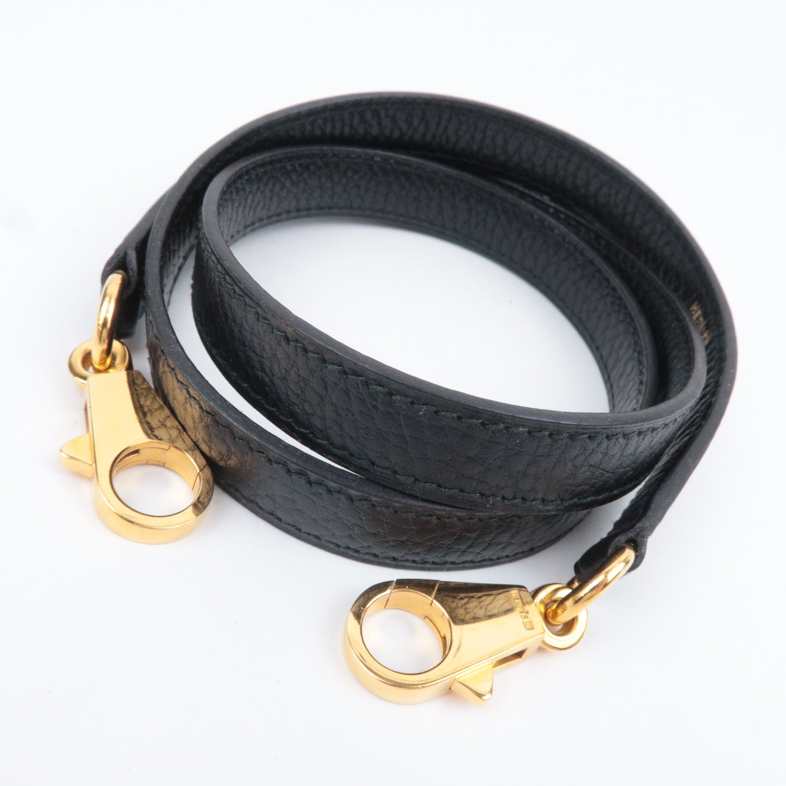 HERMES Kelly 28 〇S Stamp (1989) Ardennes Black Gold HDW