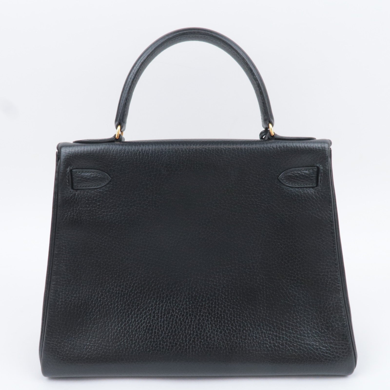 HERMES Kelly 28 〇S Stamp (1989) Ardennes Black Gold HDW