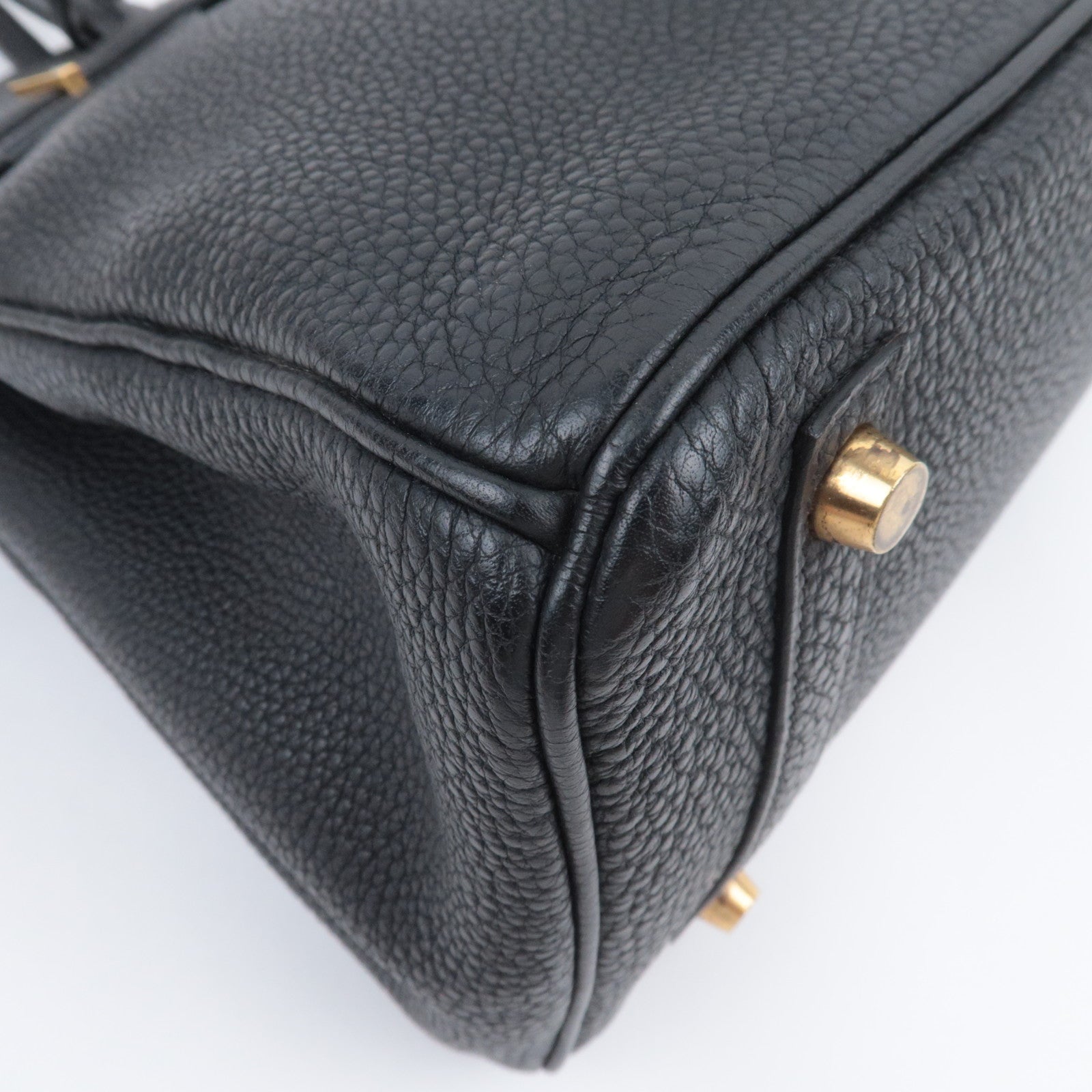 HERMES Birkin 30 □G Stamp (2003) Togo Black Gold HDW