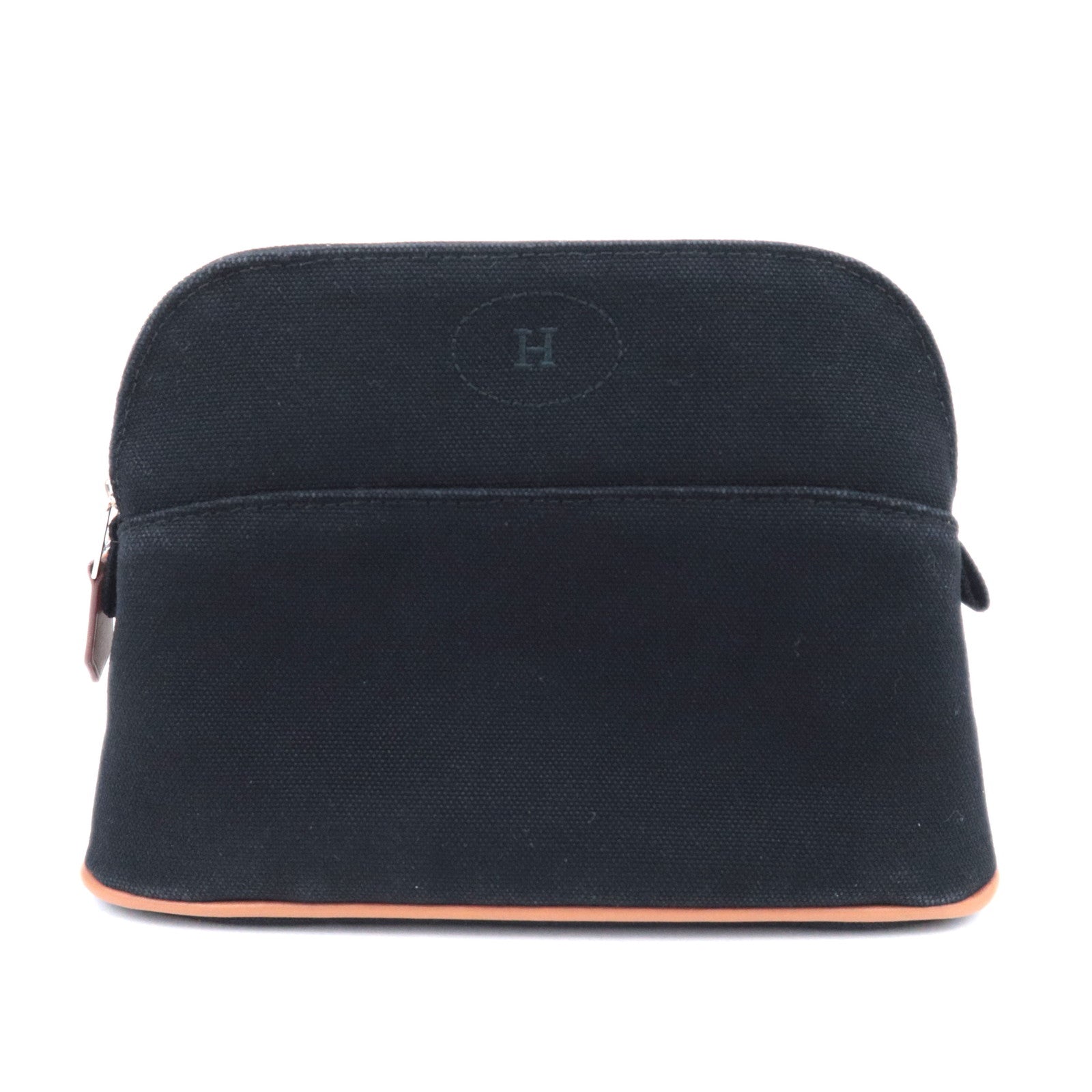 HERMES Bolide Pouch Mini 20 Canvas Leather Black90146