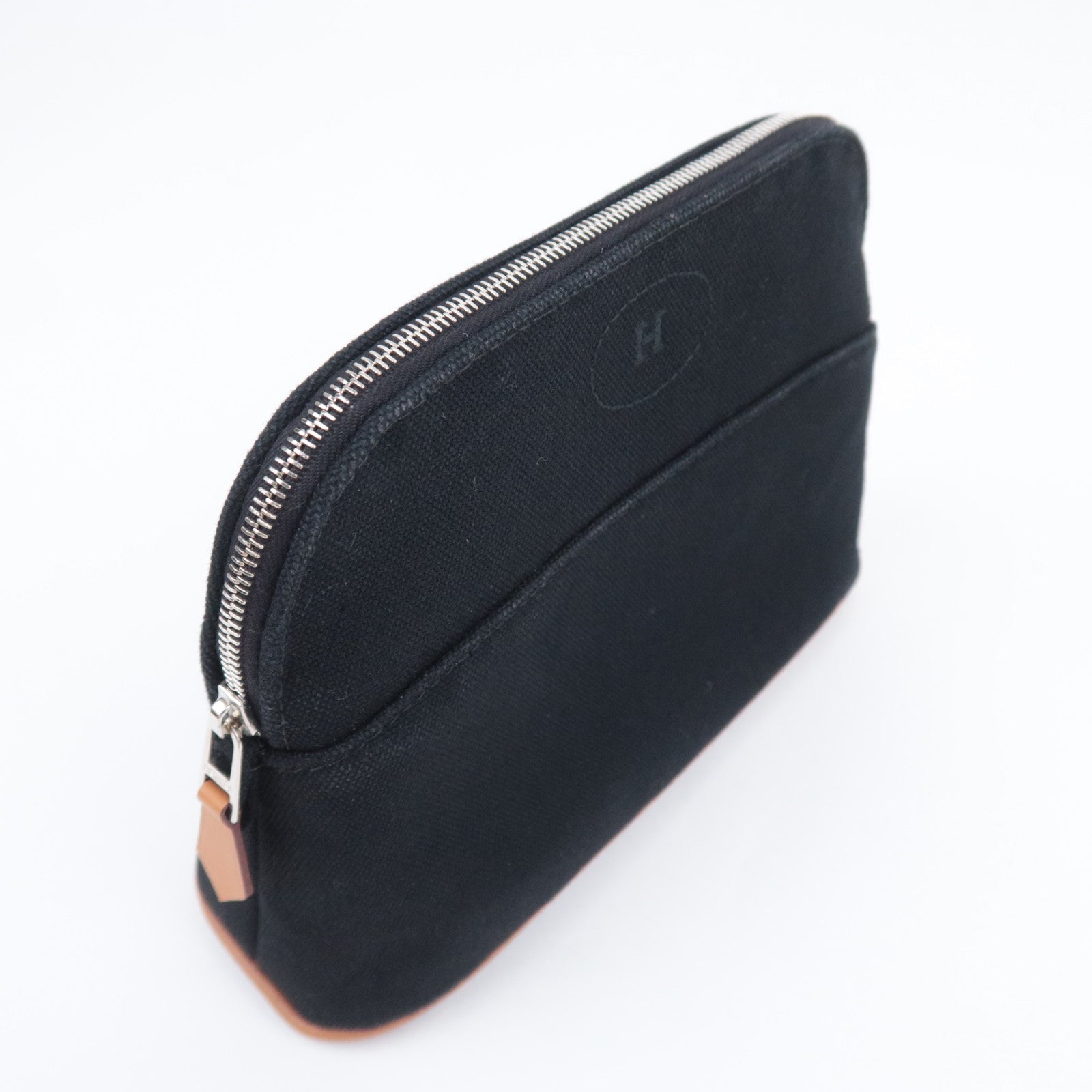 HERMES Bolide Pouch Mini 20 Canvas Leather Black