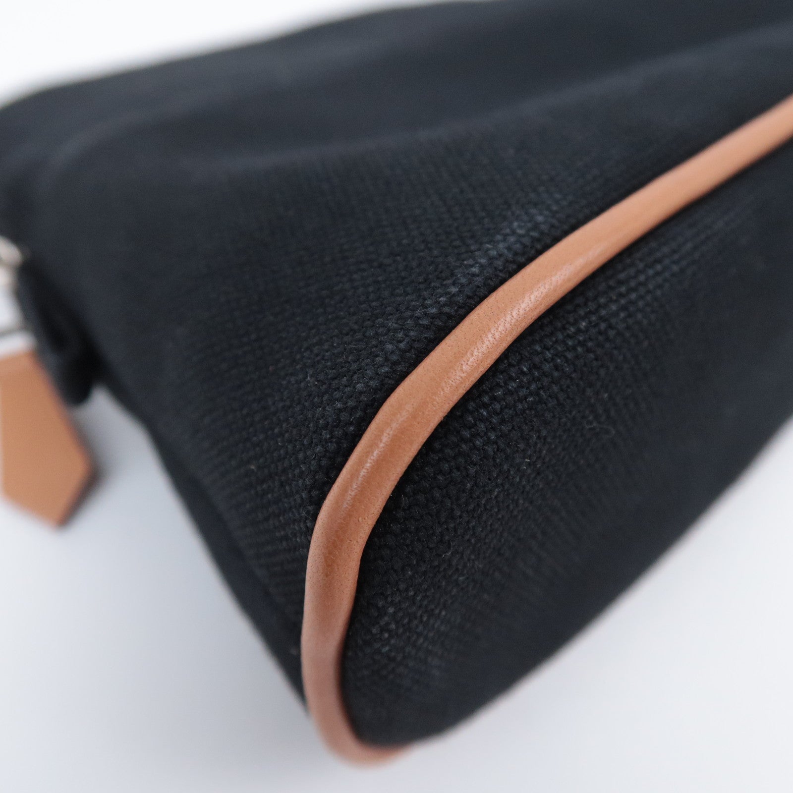 HERMES Bolide Pouch Mini 20 Canvas Leather Black