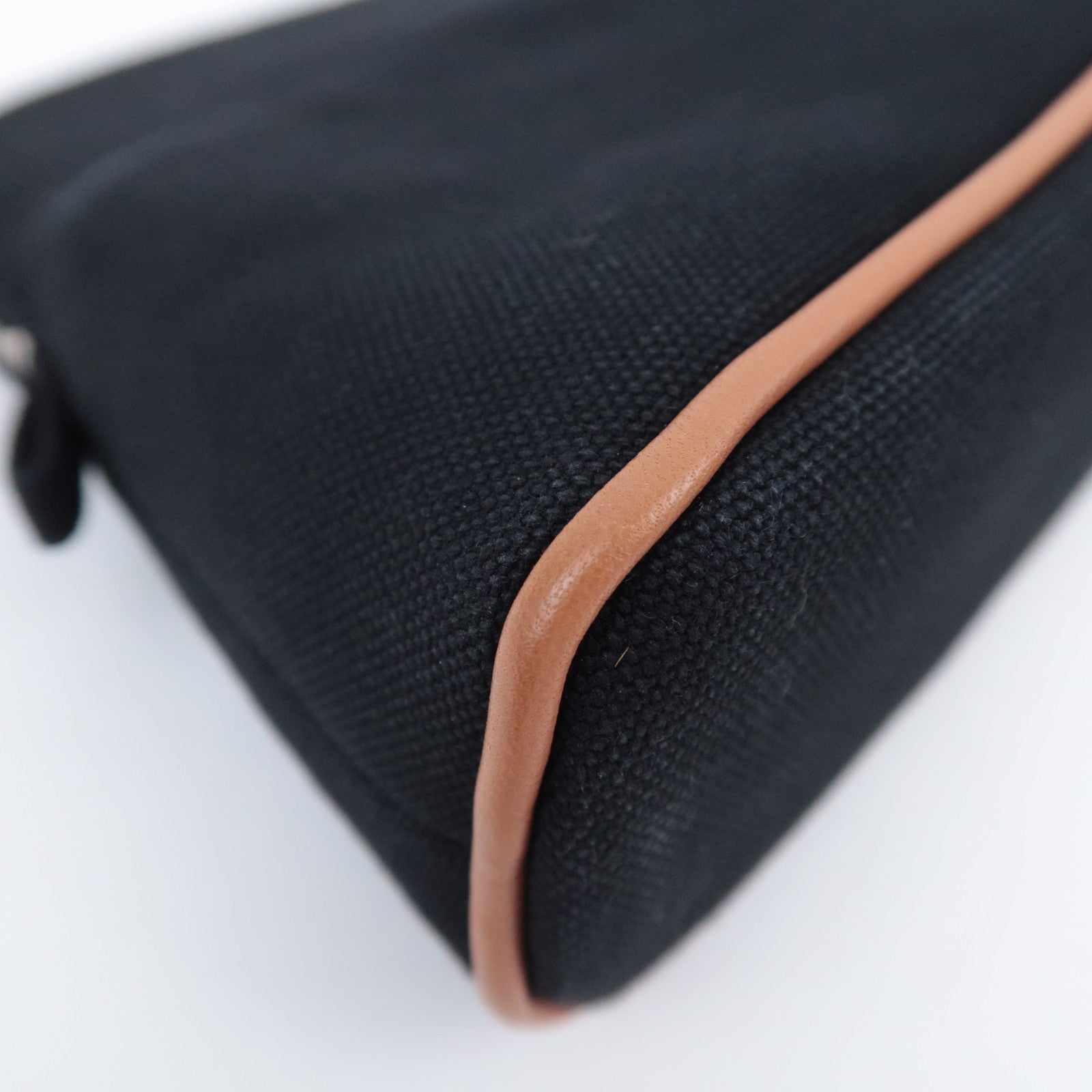 HERMES Bolide Pouch Mini 20 Canvas Leather Black