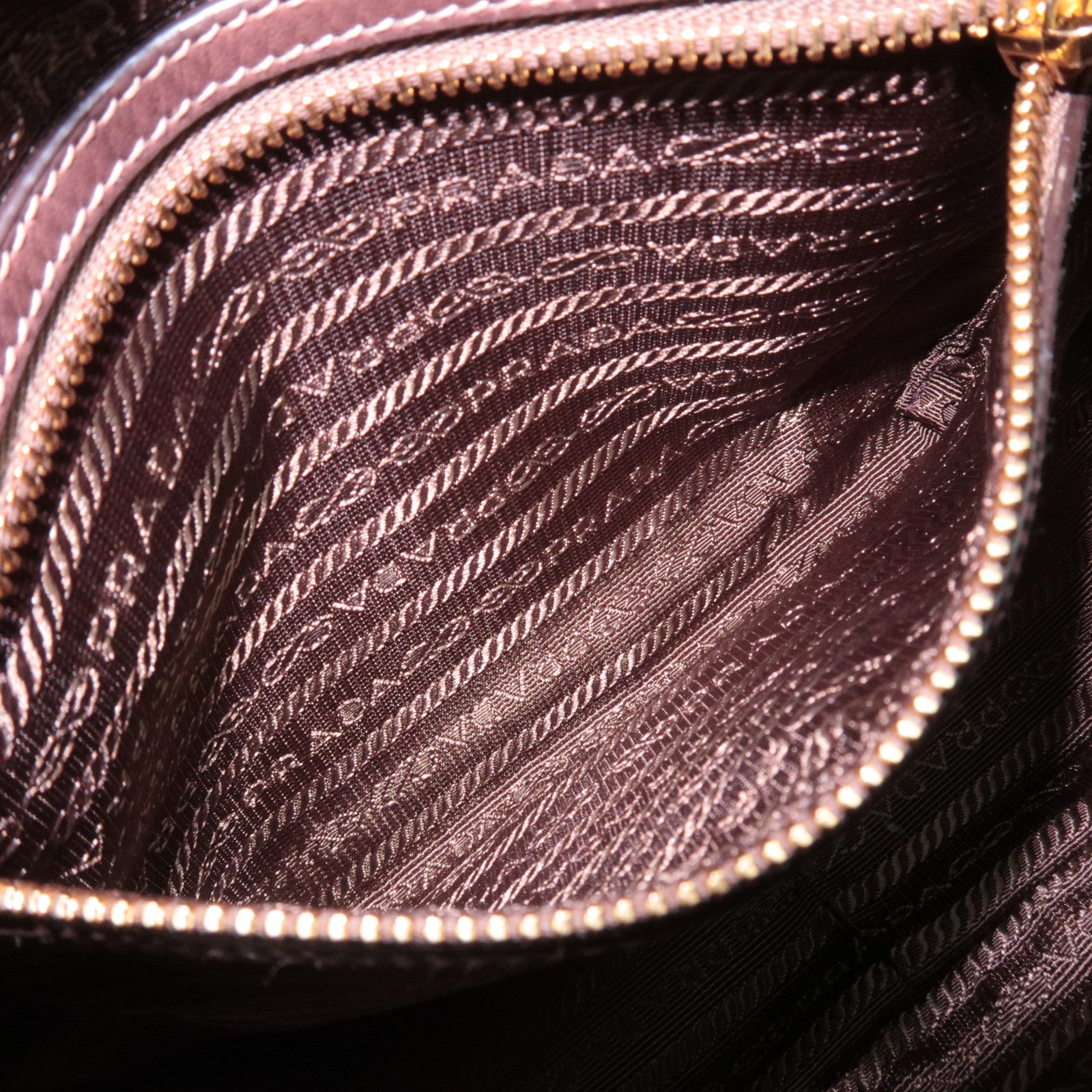 PRADA Logo Jacquard Shoulder Bag Beige