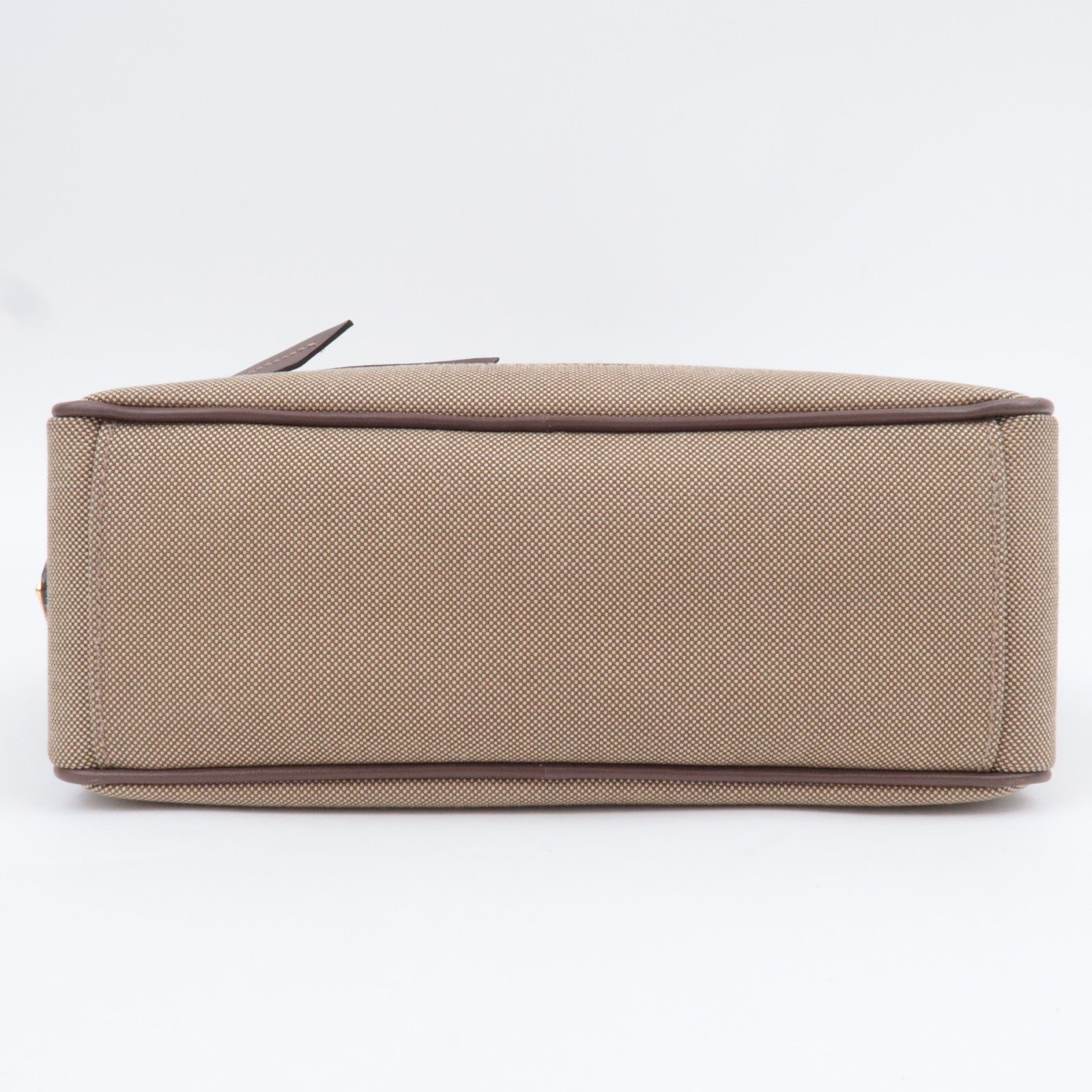 PRADA Logo Jacquard Shoulder Bag Beige