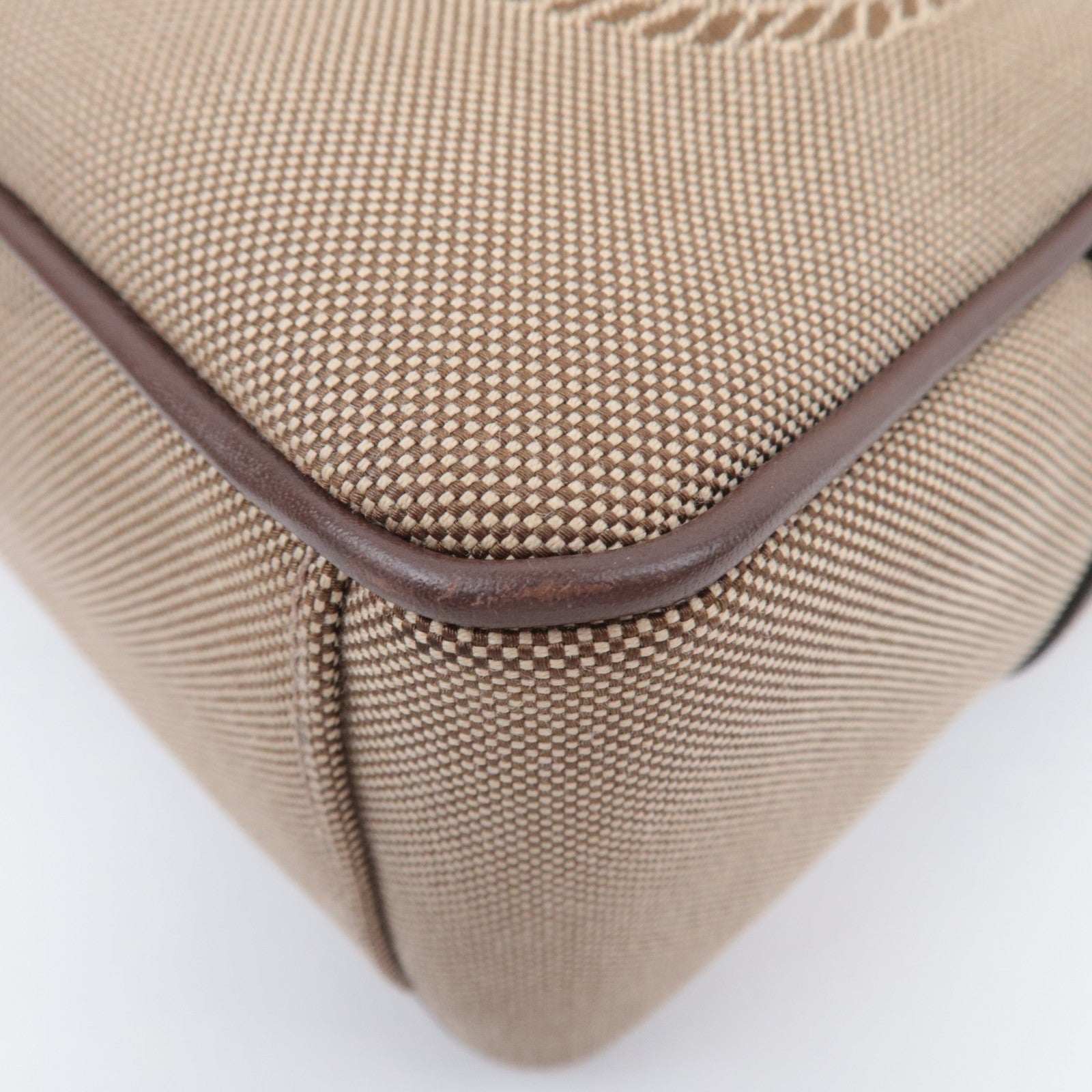 PRADA Logo Jacquard Shoulder Bag Beige