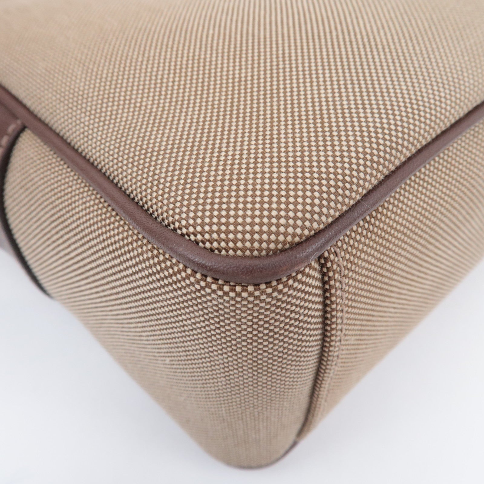 PRADA Logo Jacquard Shoulder Bag Beige