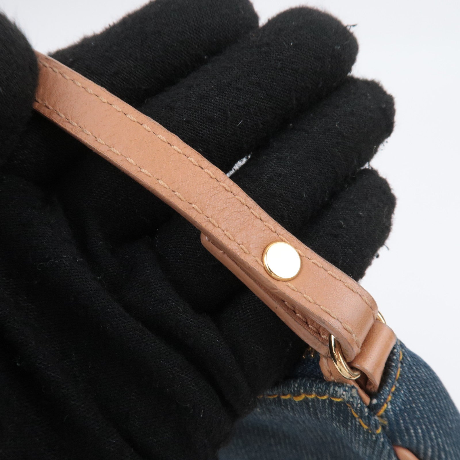 Christian Dior Denim  Saddle Pouch Navy Brown