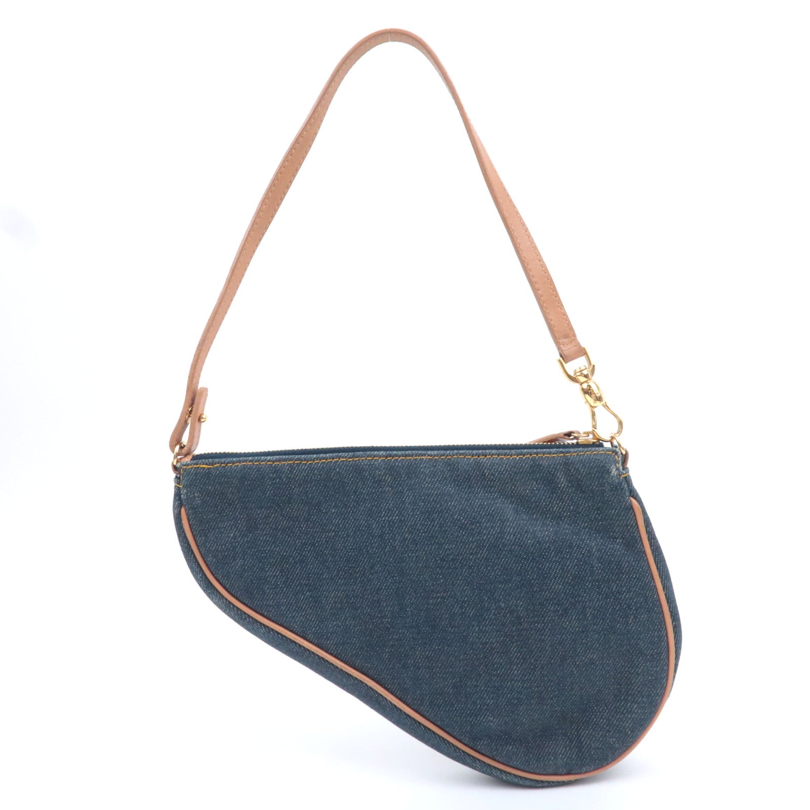 Christian Dior Denim  Saddle Pouch Navy Brown