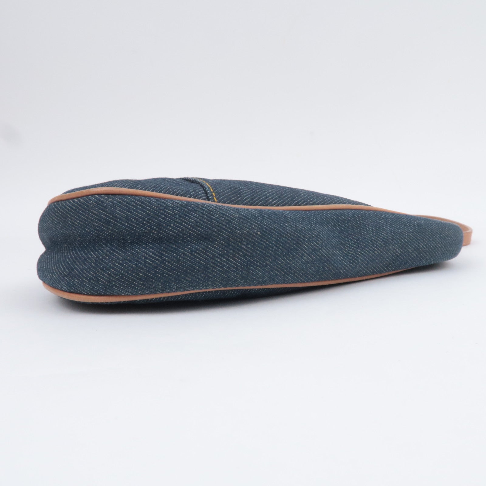 Christian Dior Denim  Saddle Pouch Navy Brown