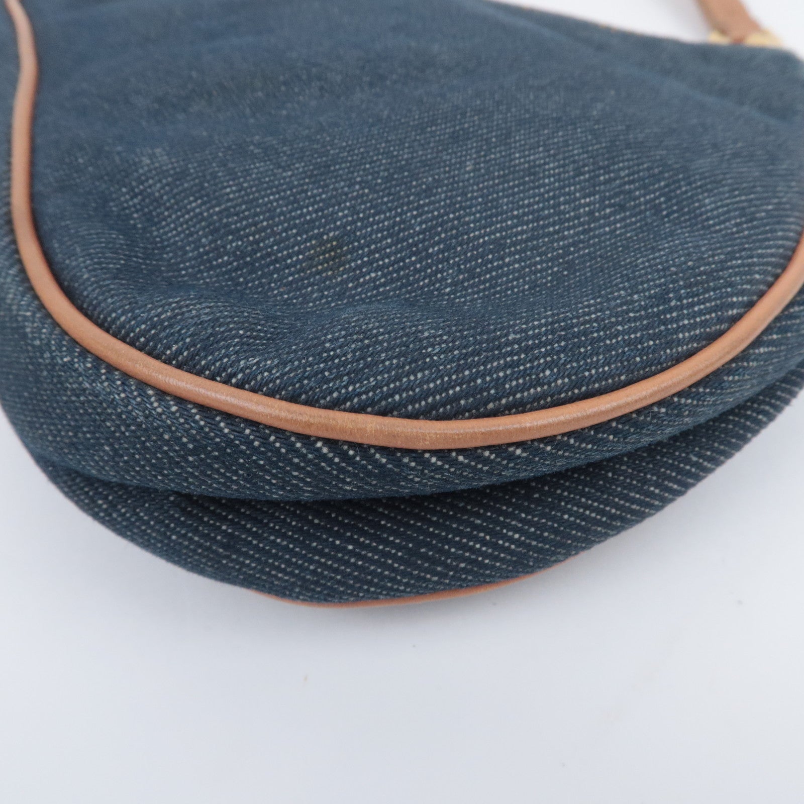 Christian Dior Denim  Saddle Pouch Navy Brown