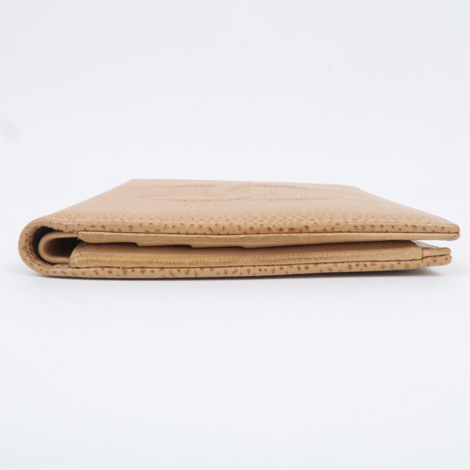 CHANEL Coco Mark Caviarskin Wallet Beige