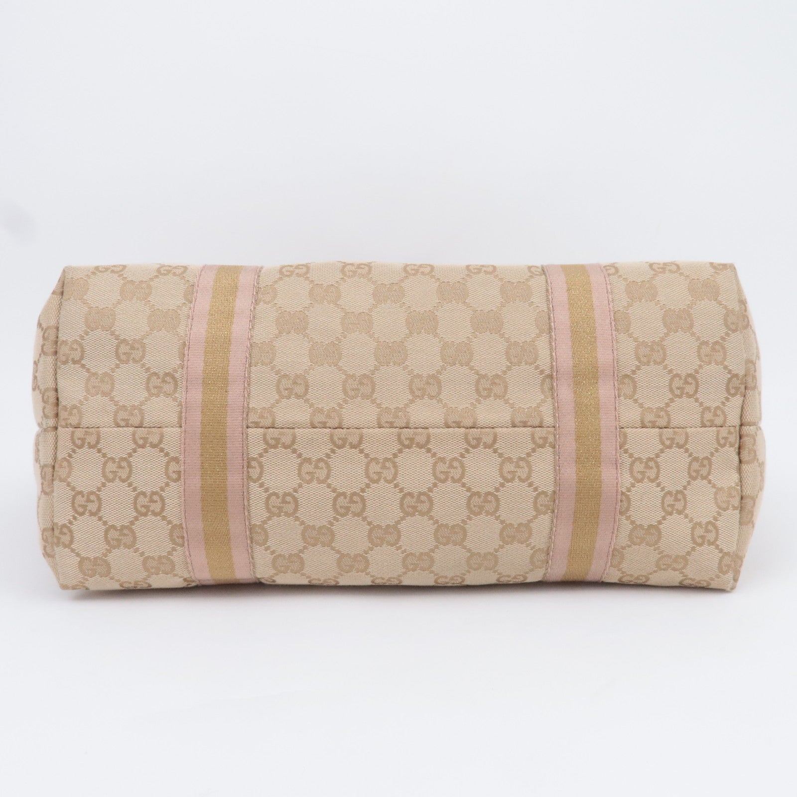 GUCCI Sherry GG Canvas Tote Bag Beige Gold 139260