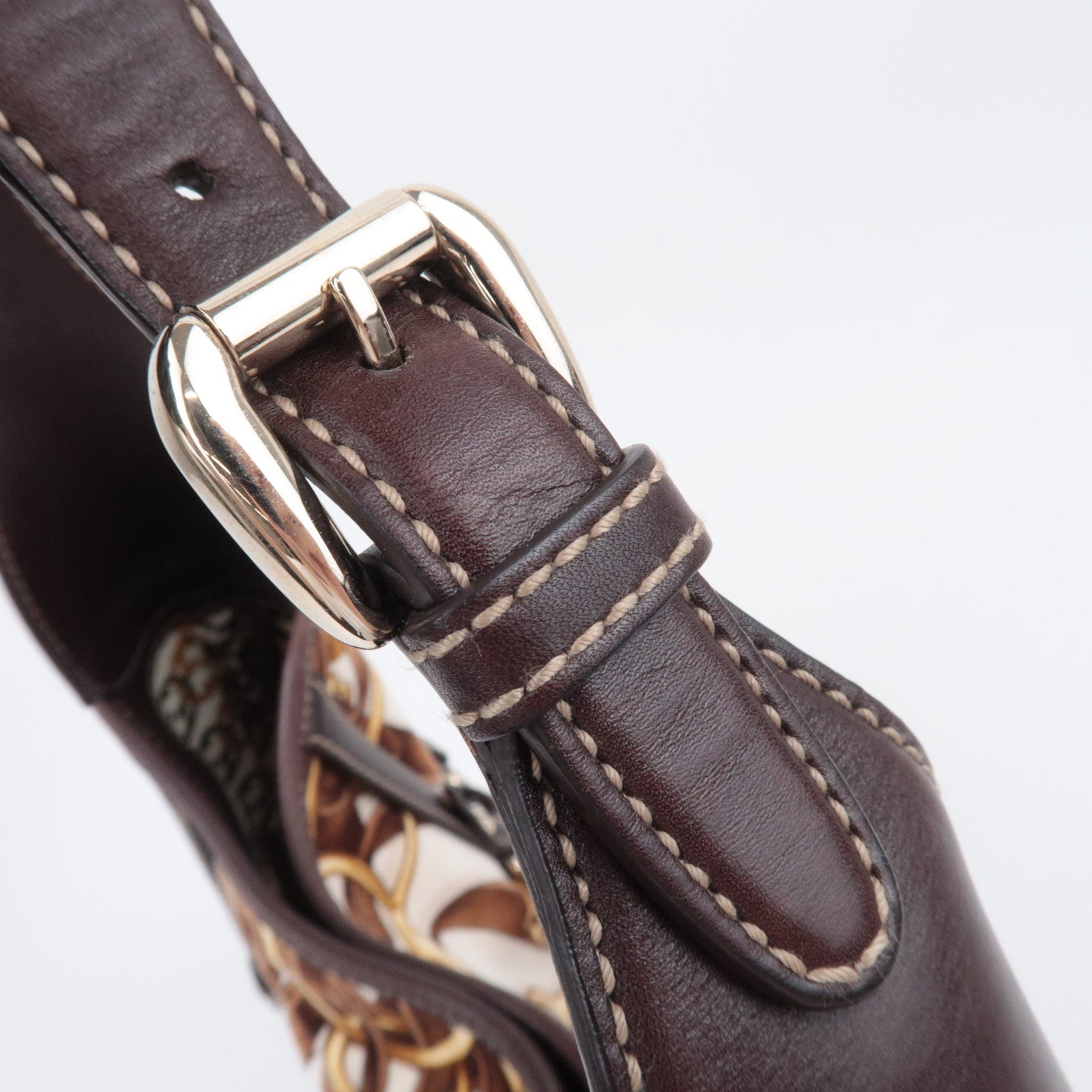 GUCCI Horsebit Velour Leather Shoulder Bag Brown