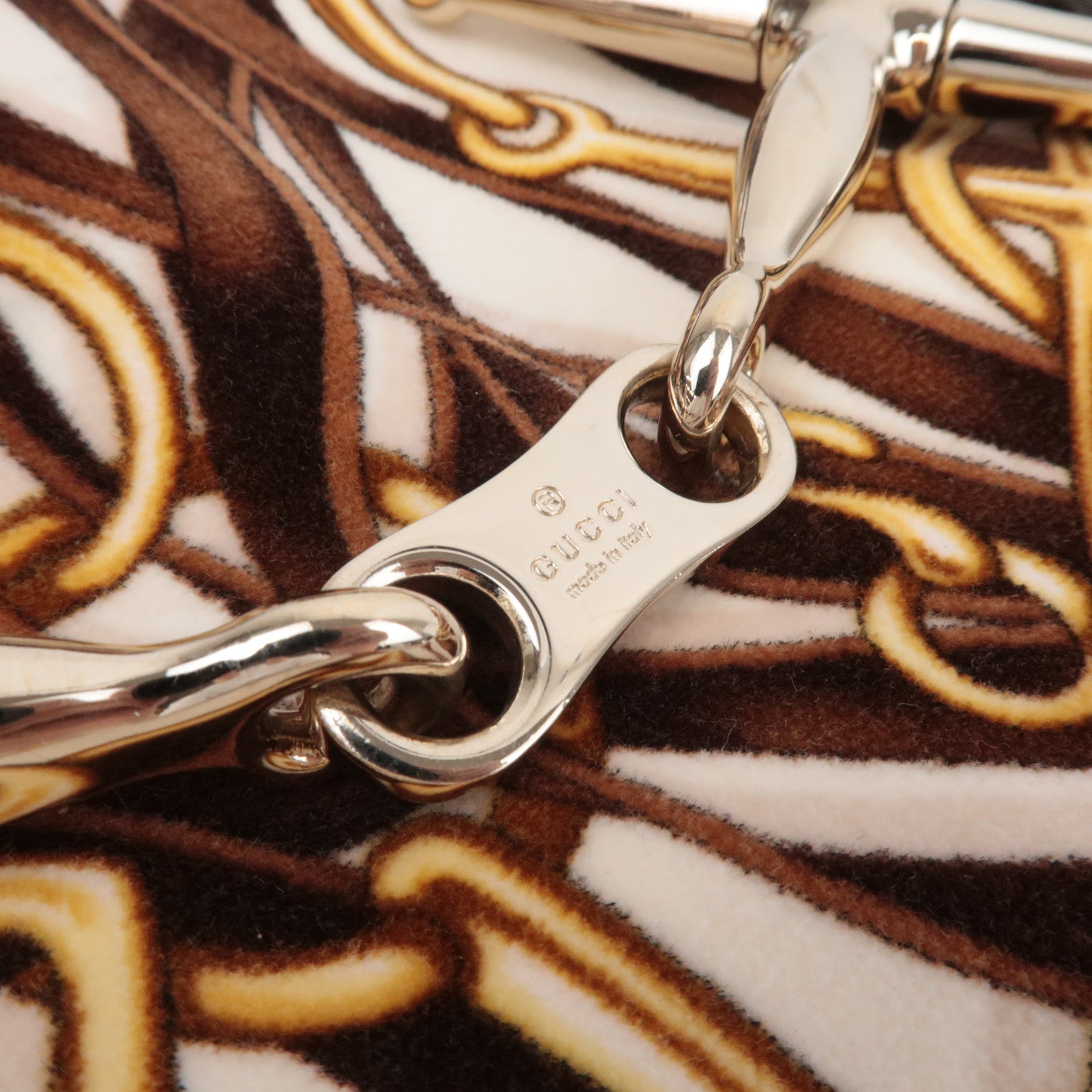 GUCCI Horsebit Velour Leather Shoulder Bag Brown