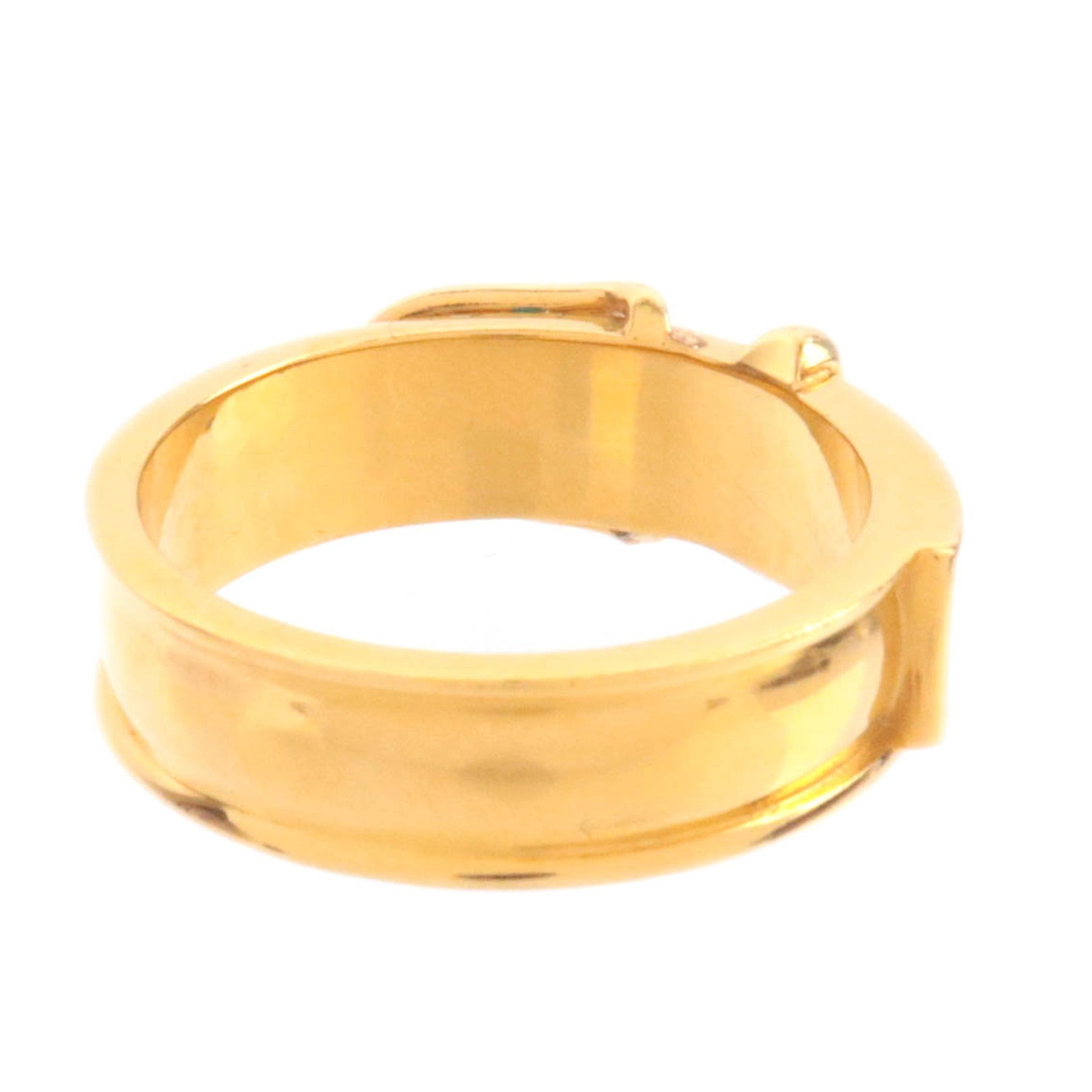 HERMES Boucle Sellier Belt Shape Scarf Ring Gold Color