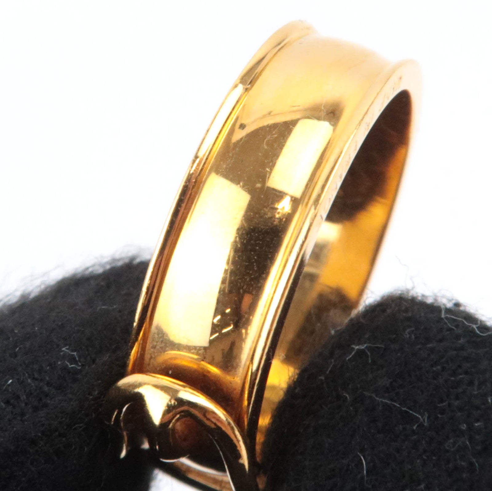 HERMES Boucle Sellier Belt Shape Scarf Ring Gold Color