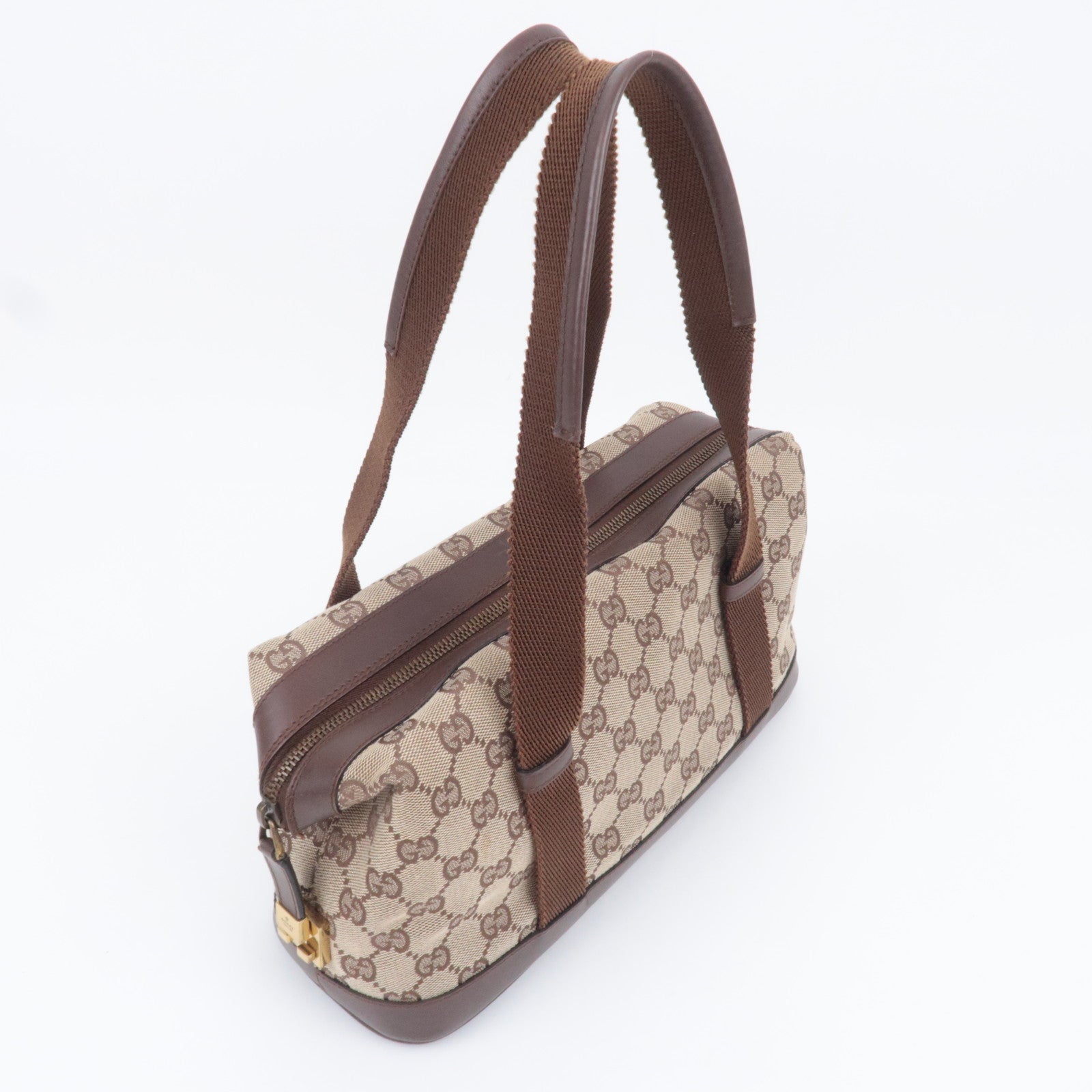 GUCCI GG Canvas Shoulder Bag Brown 92734