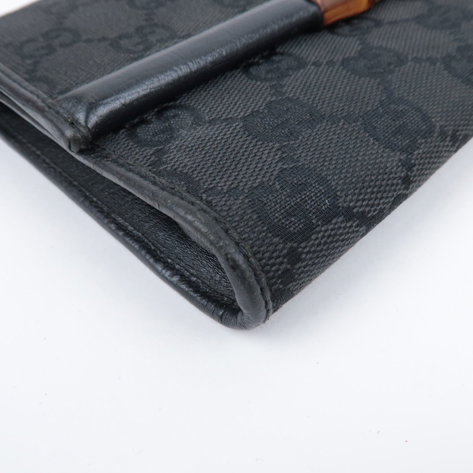 GUCCI Bamboo GG Canvas Bag Black 117594