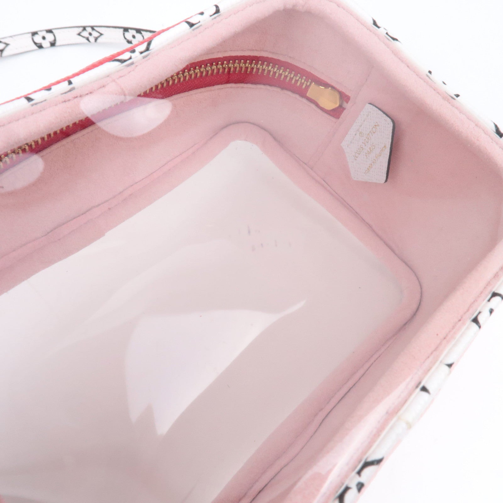 Louis Vuitton Monogram Giant Beach Clear Pouch Bag Rouge M67601