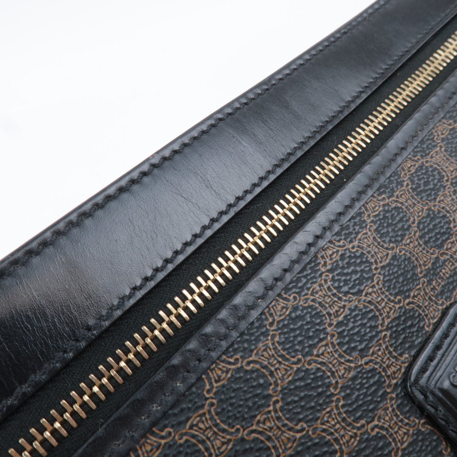 CELINE Macadam PVC Leather Clutch Bag Black