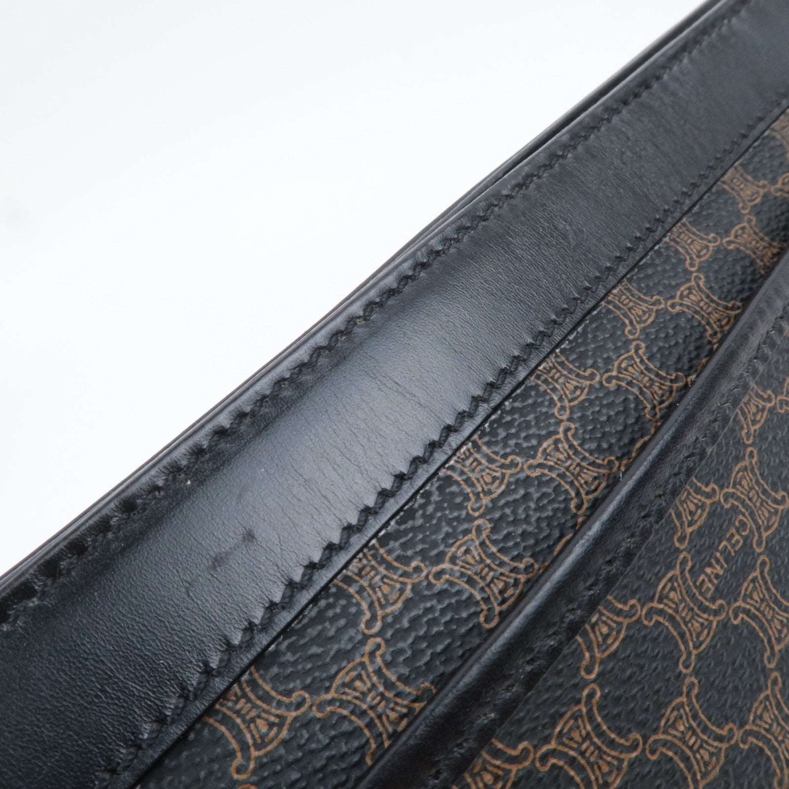 CELINE Macadam PVC Leather Clutch Bag Black