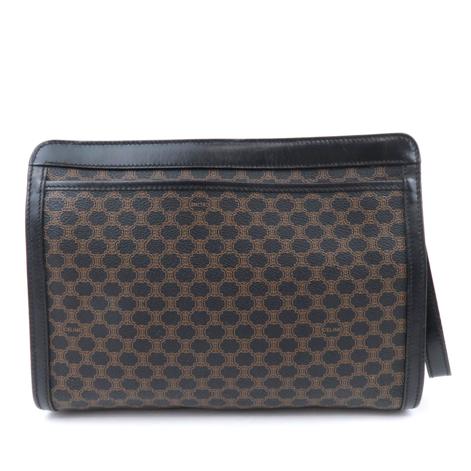 CELINE Macadam PVC Leather Clutch Bag Black