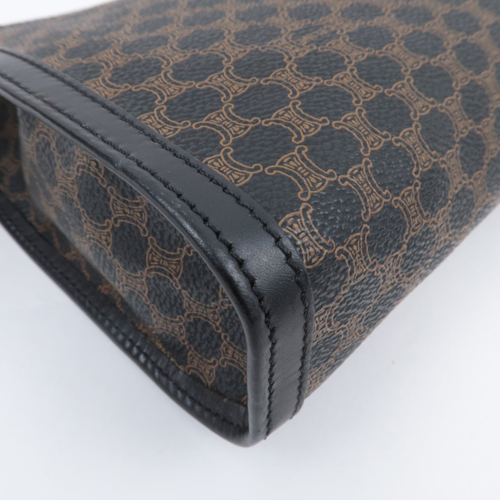 CELINE Macadam PVC Leather Clutch Bag Black