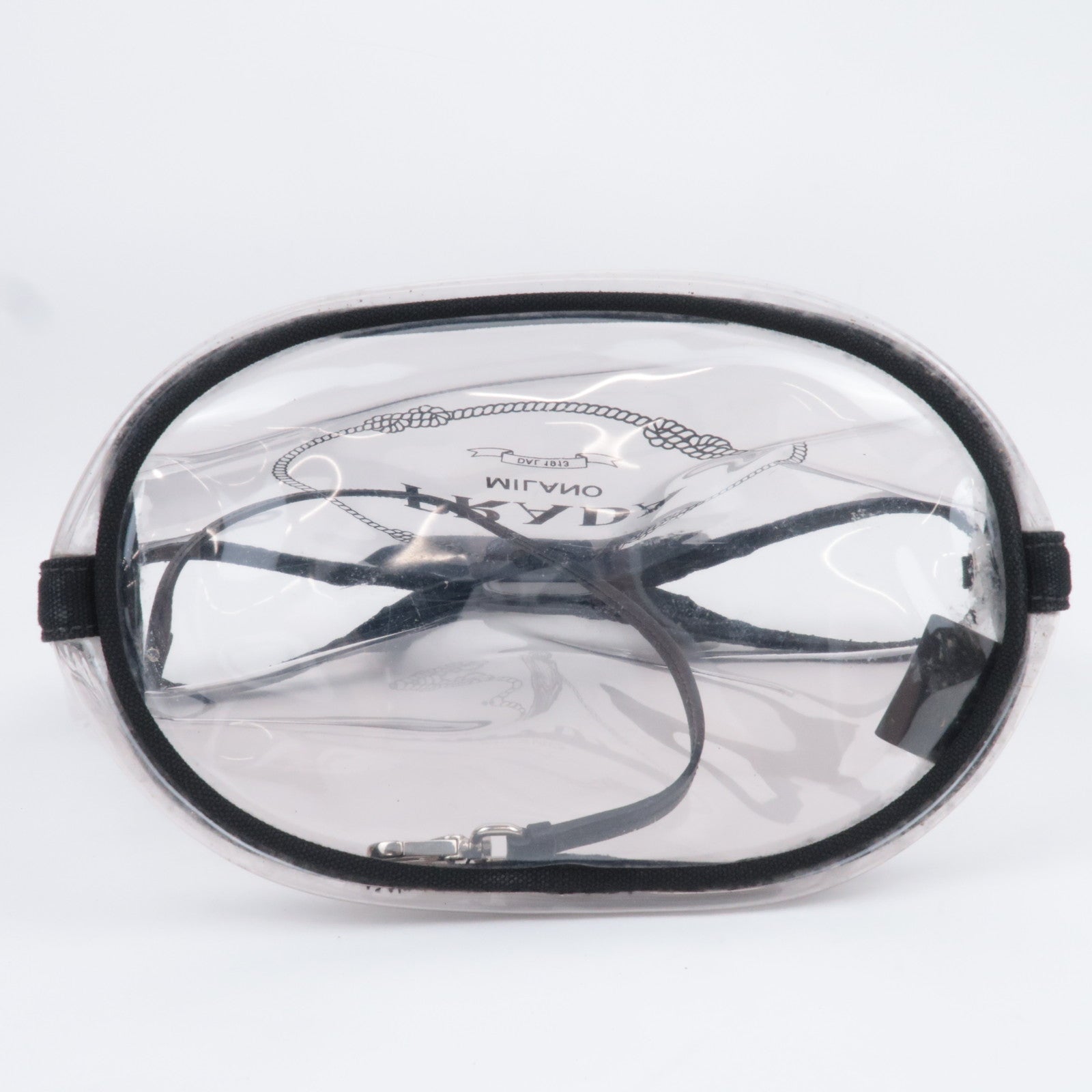 PRADA Canapa Clear Tote Bag Black