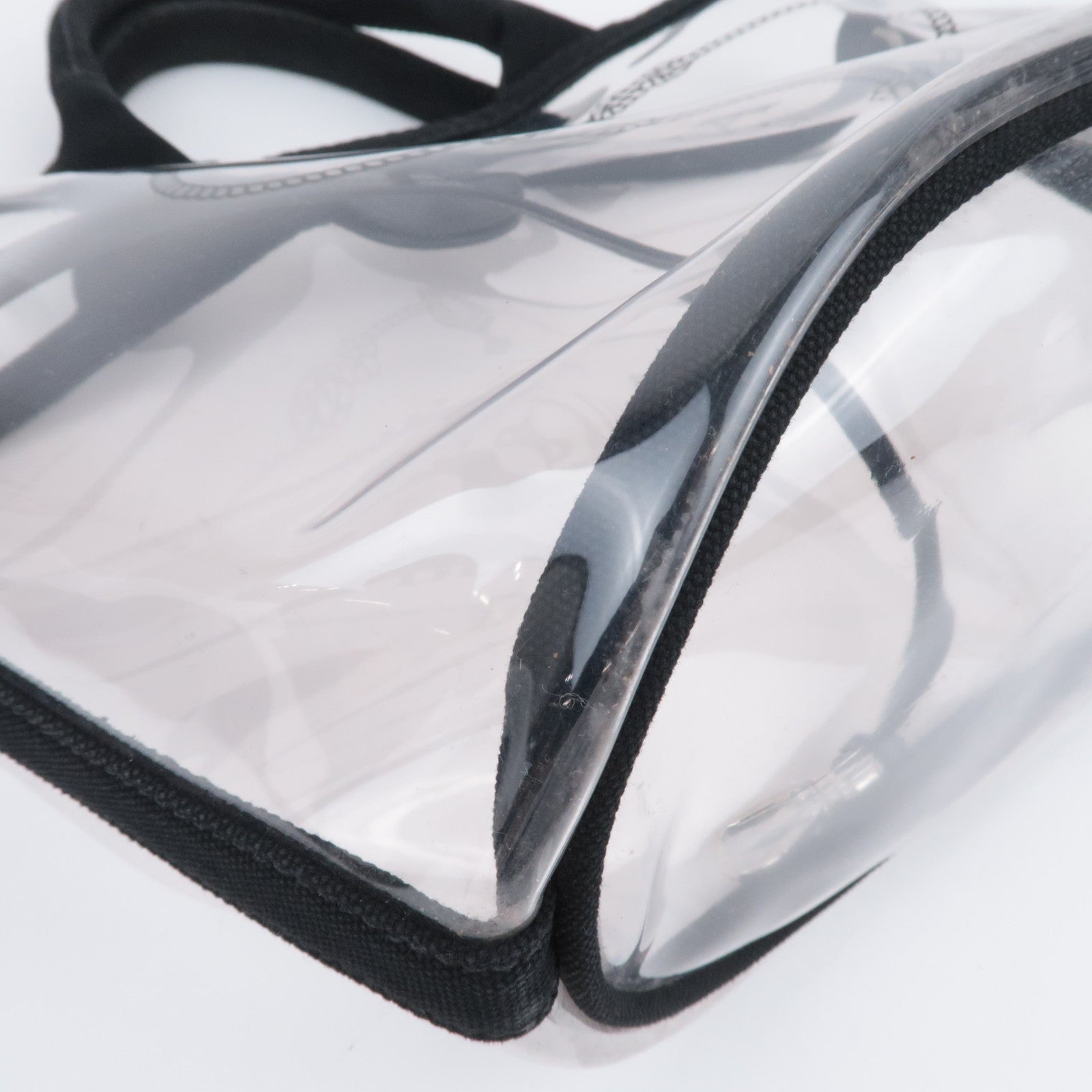 PRADA Canapa Clear Tote Bag Black
