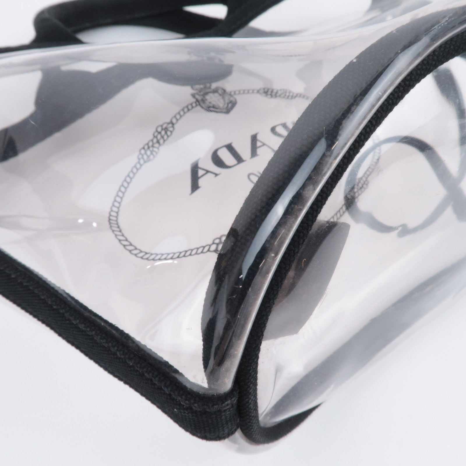 PRADA Canapa Clear Tote Bag Black