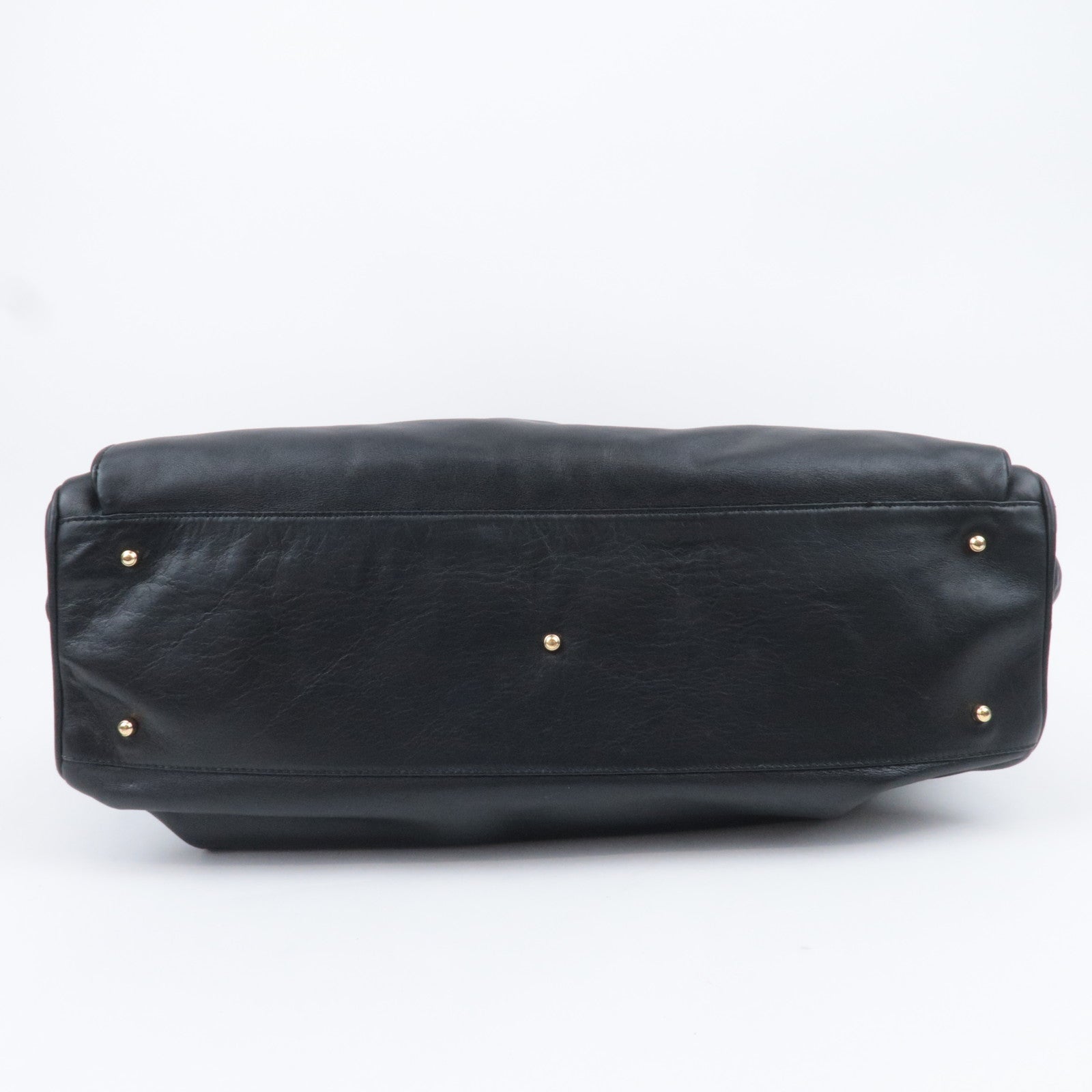 GUCCI Bamboo Leather Tote Bag Black 002.14.0287